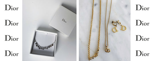 Dior jewelry, Dior necklaces, Dior earrings - gold and silver