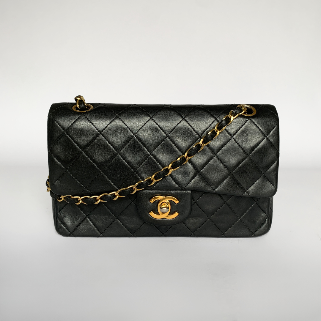 Chanel Chanel Classic Double Flap Bag Small Lambskin Leather - Handbags - Etoile Luxury Vintage