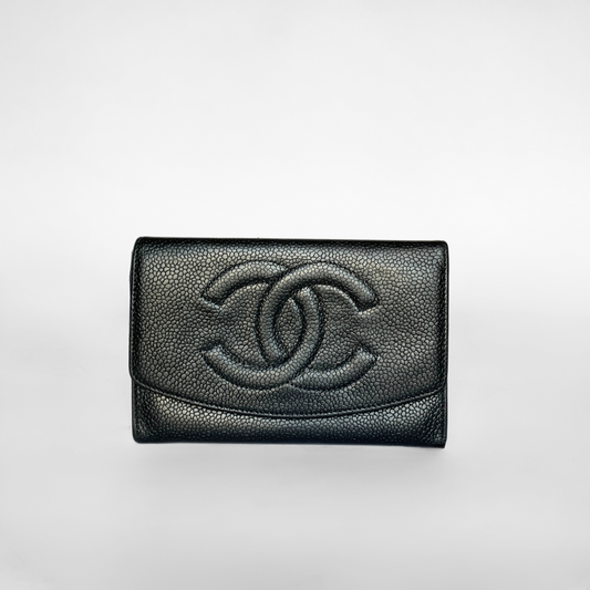 Chanel Wallet Black Caviar Leather