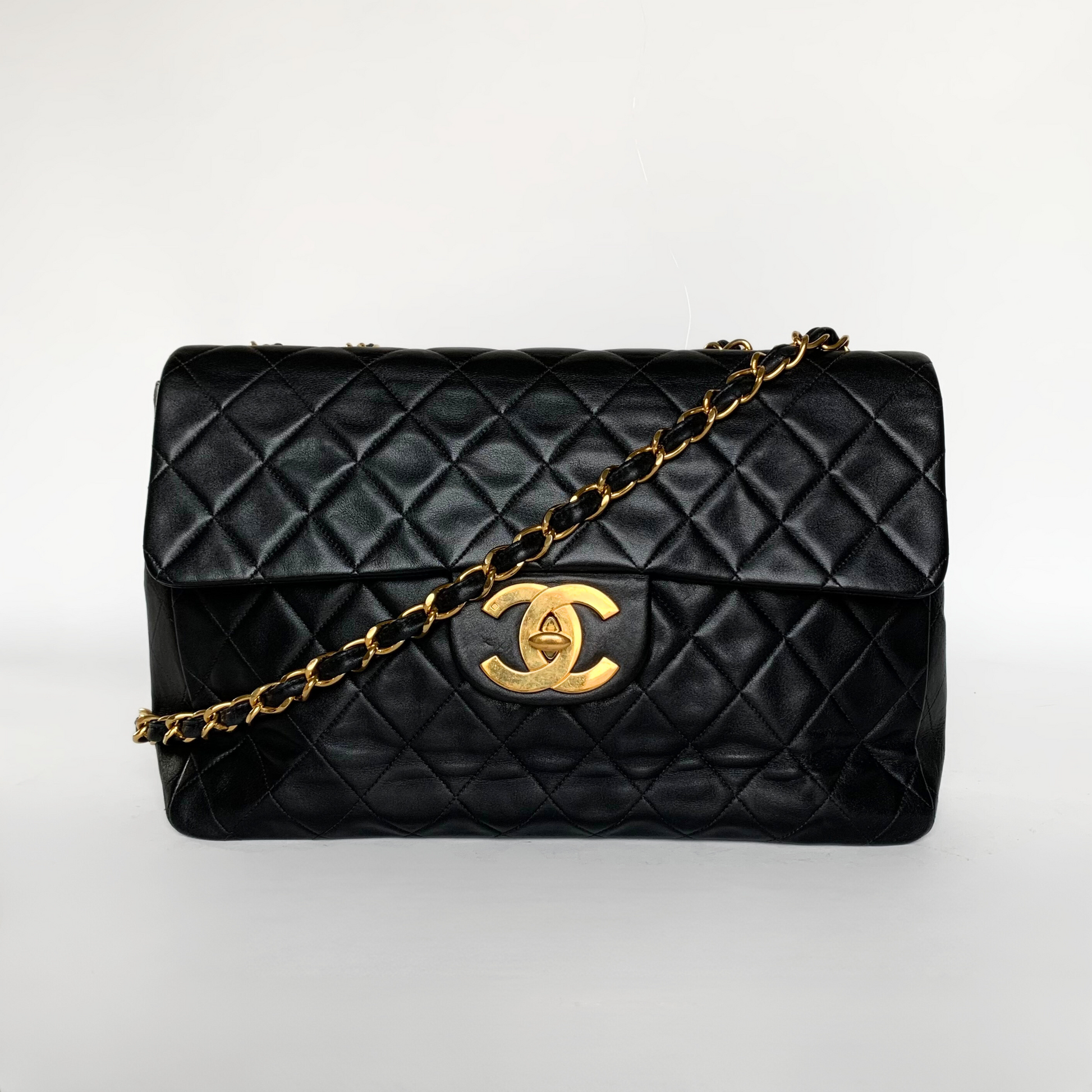 Chanel Chanel Classic Flap Bag Maxi Lambskin Leather - Shoulder bags - Etoile Luxury Vintage