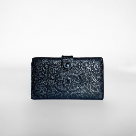 Chanel Wallet Large Black Caviar Leather