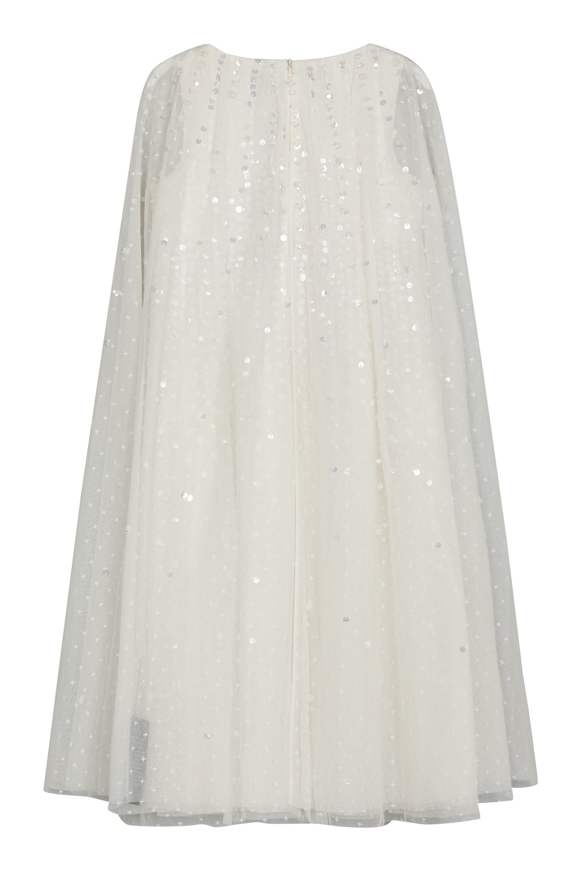 Kids Moonlight Sequin Draped Cape Gown