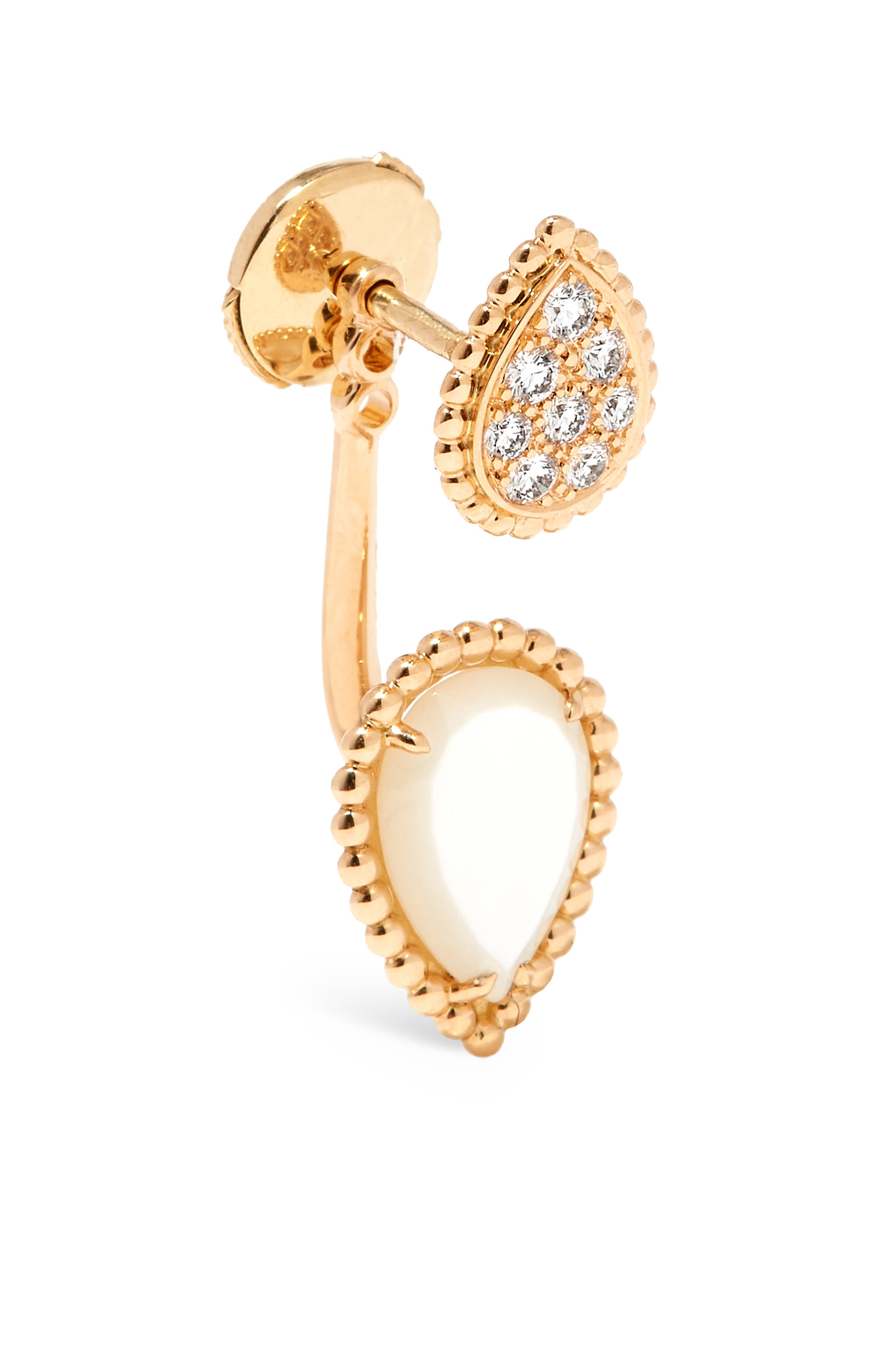 Serpent Boh&egrave;me Double Motif Single Stud Earring, 18k Yellow Gold  Diamonds