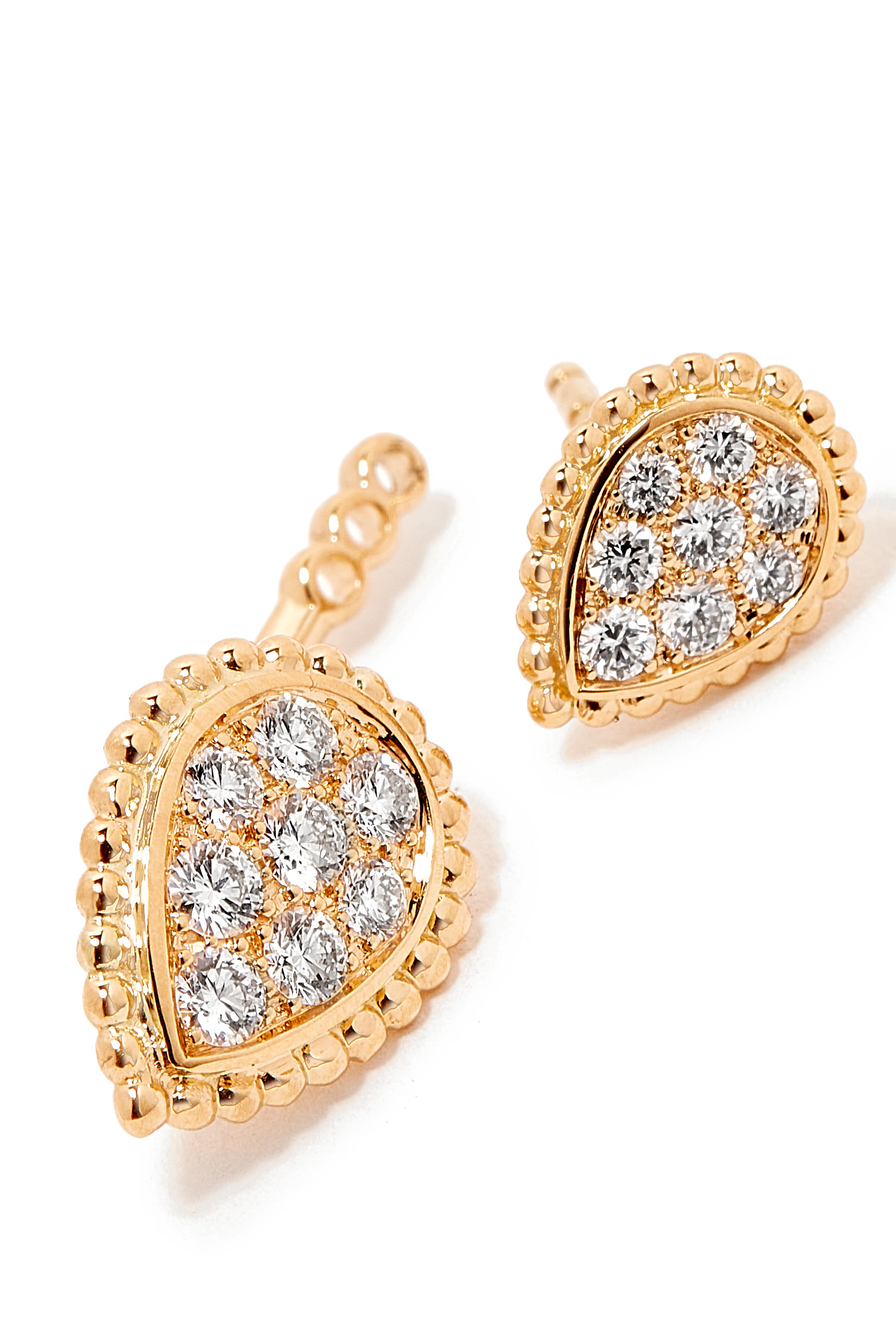 Serpent Boh&egrave;me Double Motif Single Stud Earring, 18k Yellow Gold  Diamonds