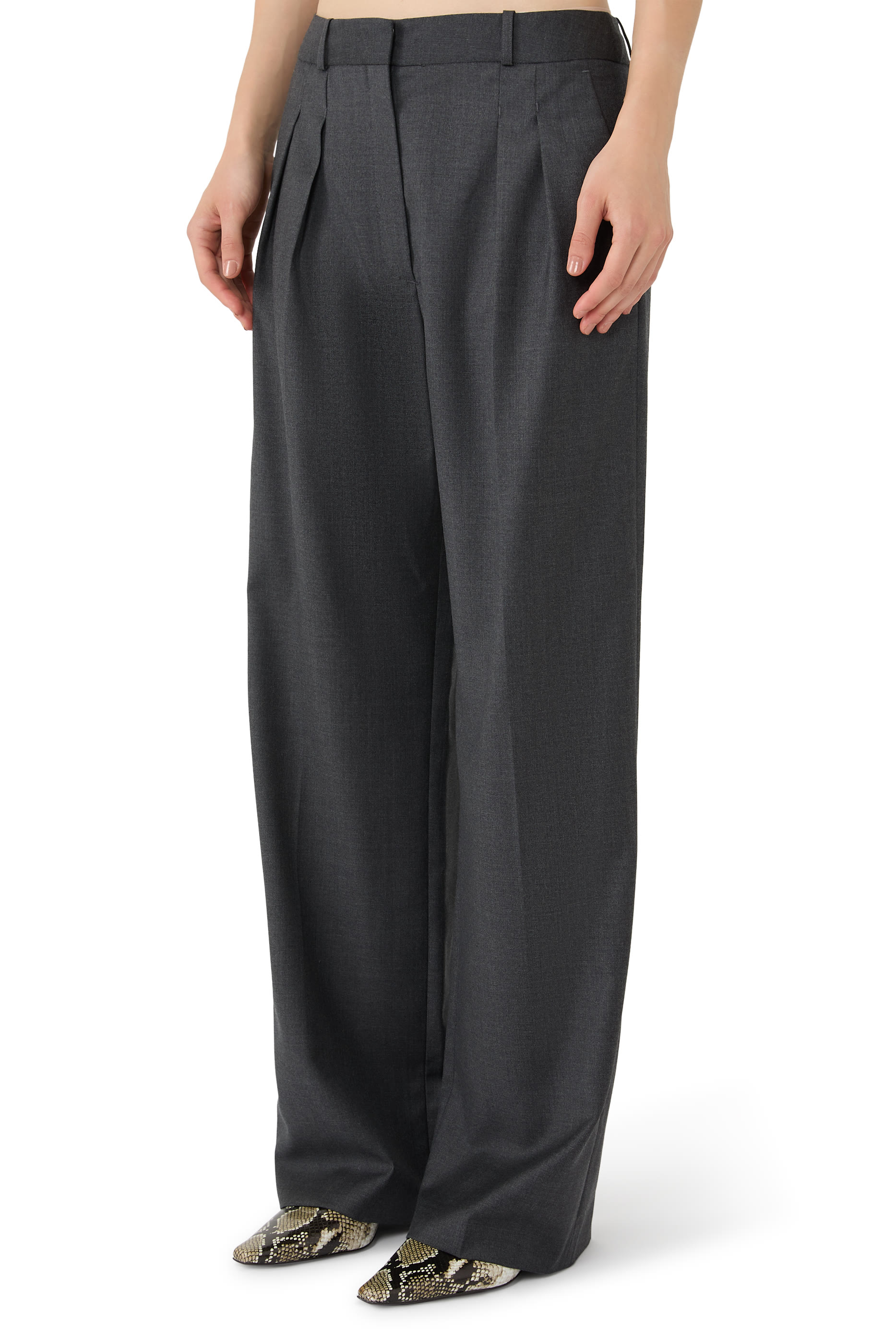  SBIRU LDS Virgin Wool Pleated Trousers 