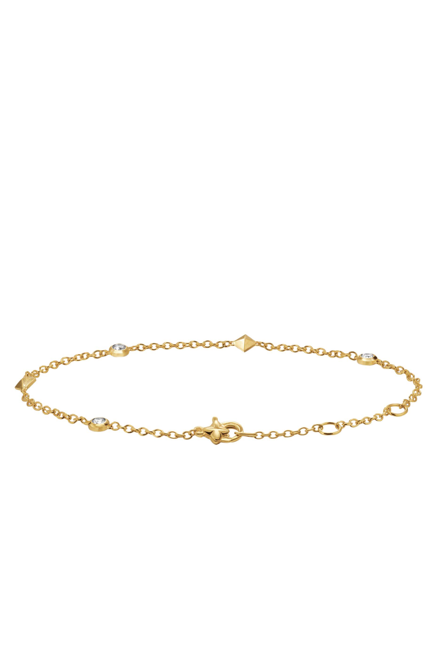 Petite Modern Renaissance Station Bracelet, 18K Yellow Gold  Diamonds