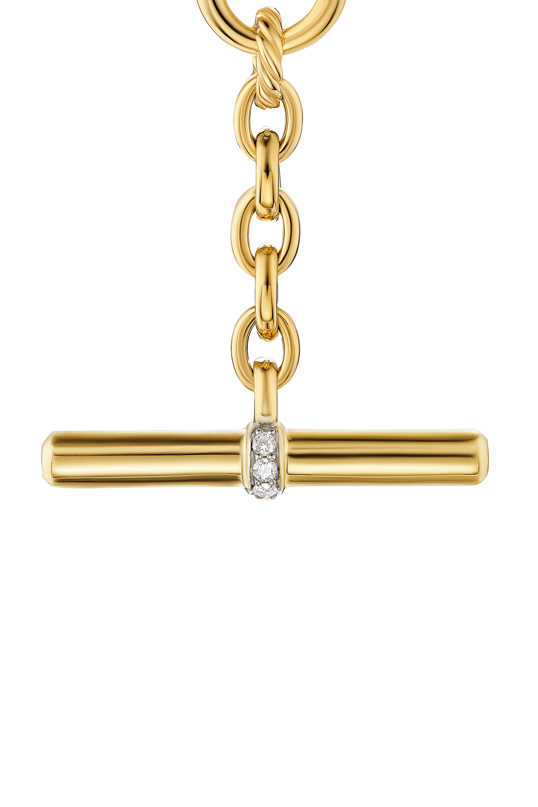 DY Mercer&reg; Petite Toggle Chain Necklace, 18K Yellow Gold  Diamonds