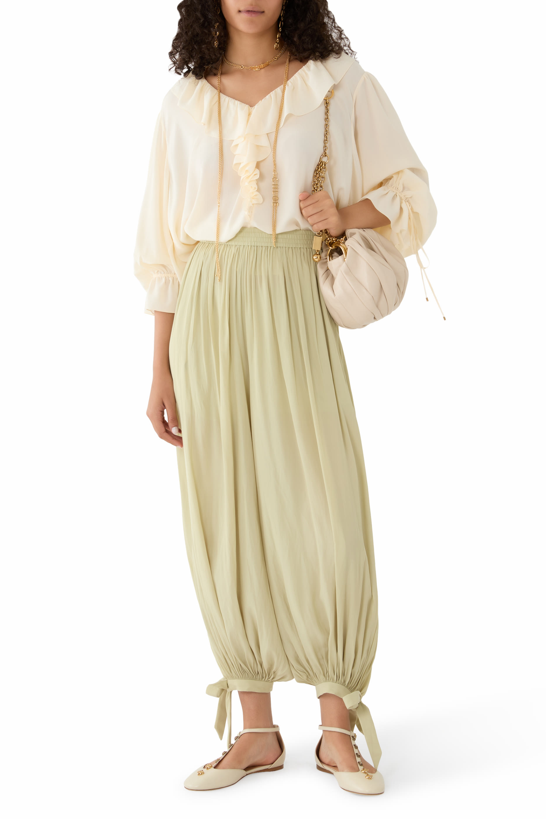 V-Neck Ruffle Top