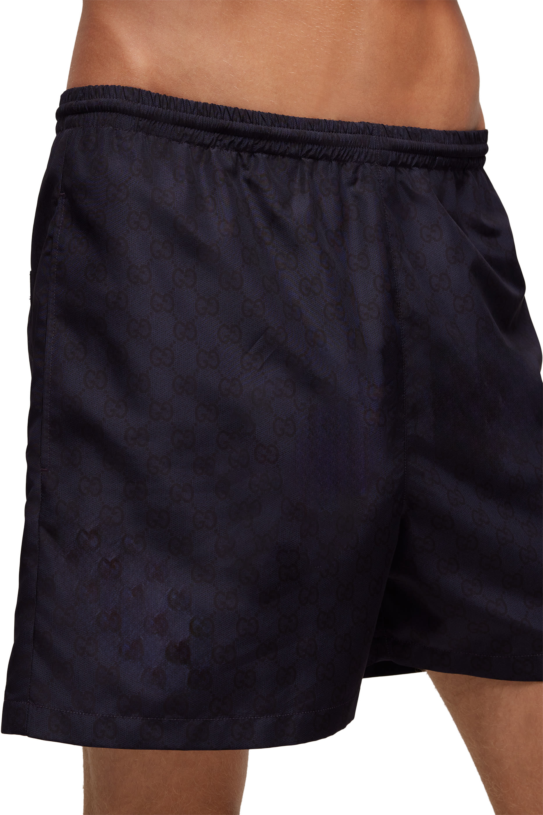 Printed Polyester Poplin Swim Shorts