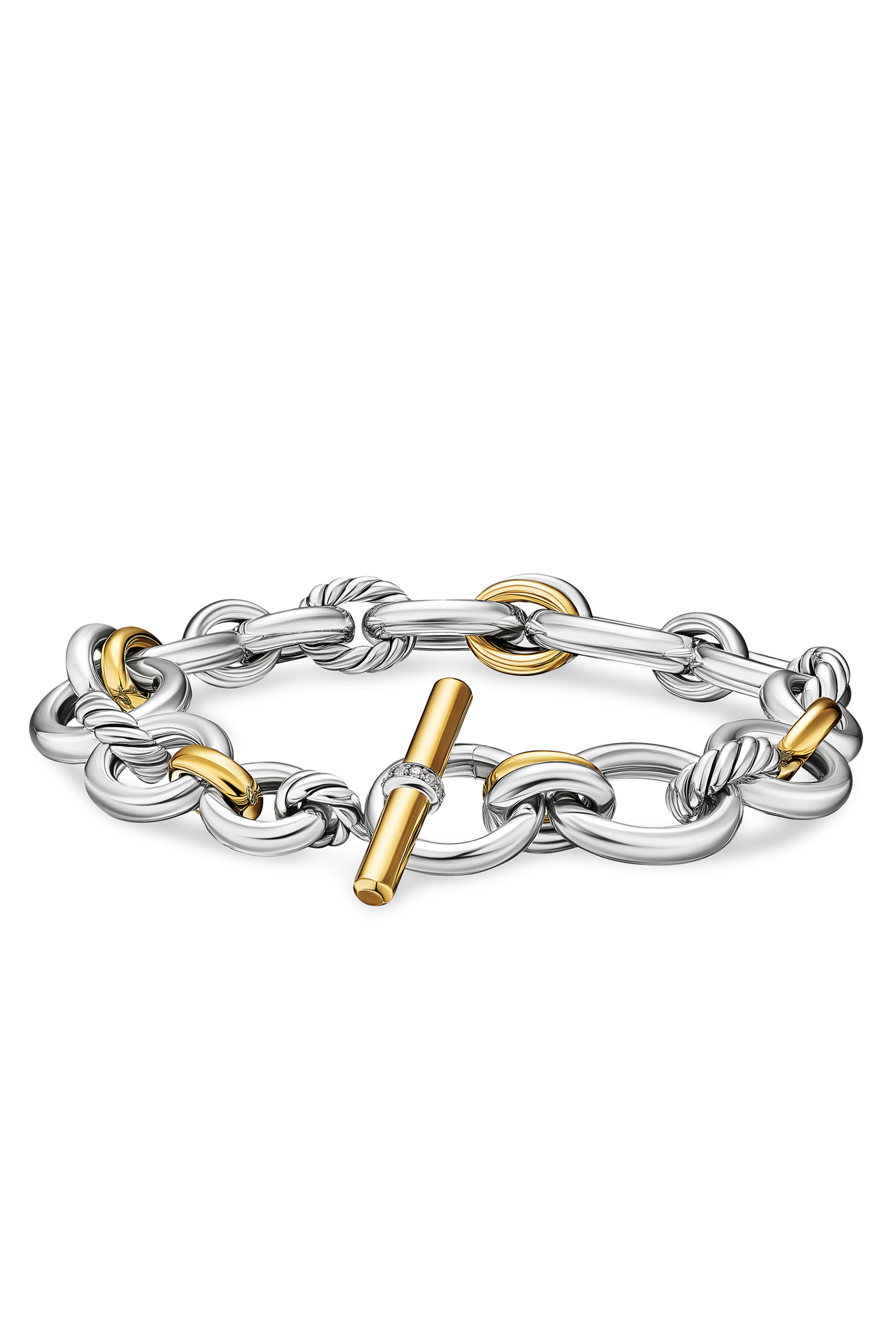  DY Mercer&reg; Chain Bracelet, Sterling Silver with 18K Yellow Gold  Diamonds