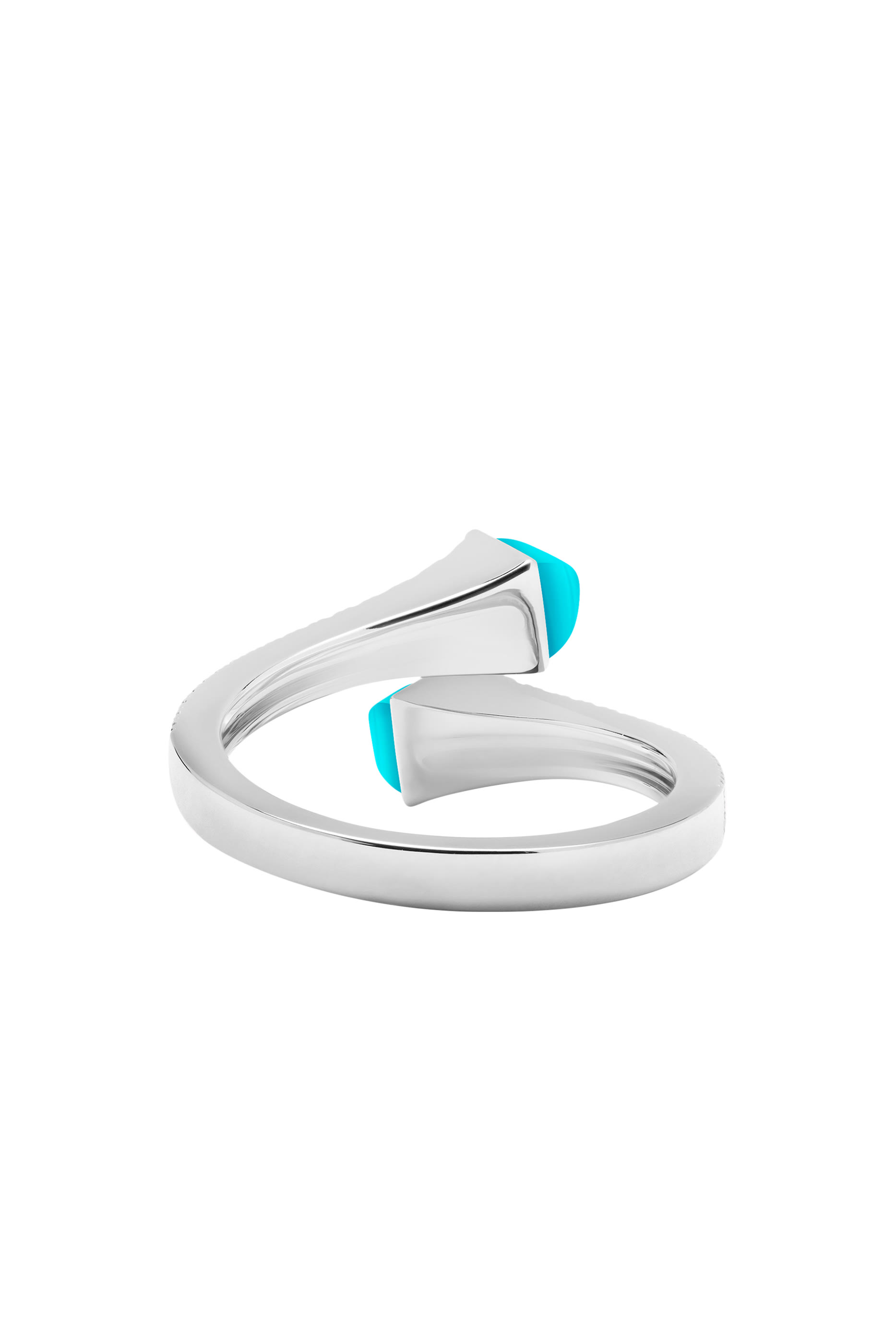 Cleo Slim Ring, 18k White Gold with Turquoise  Diamonds