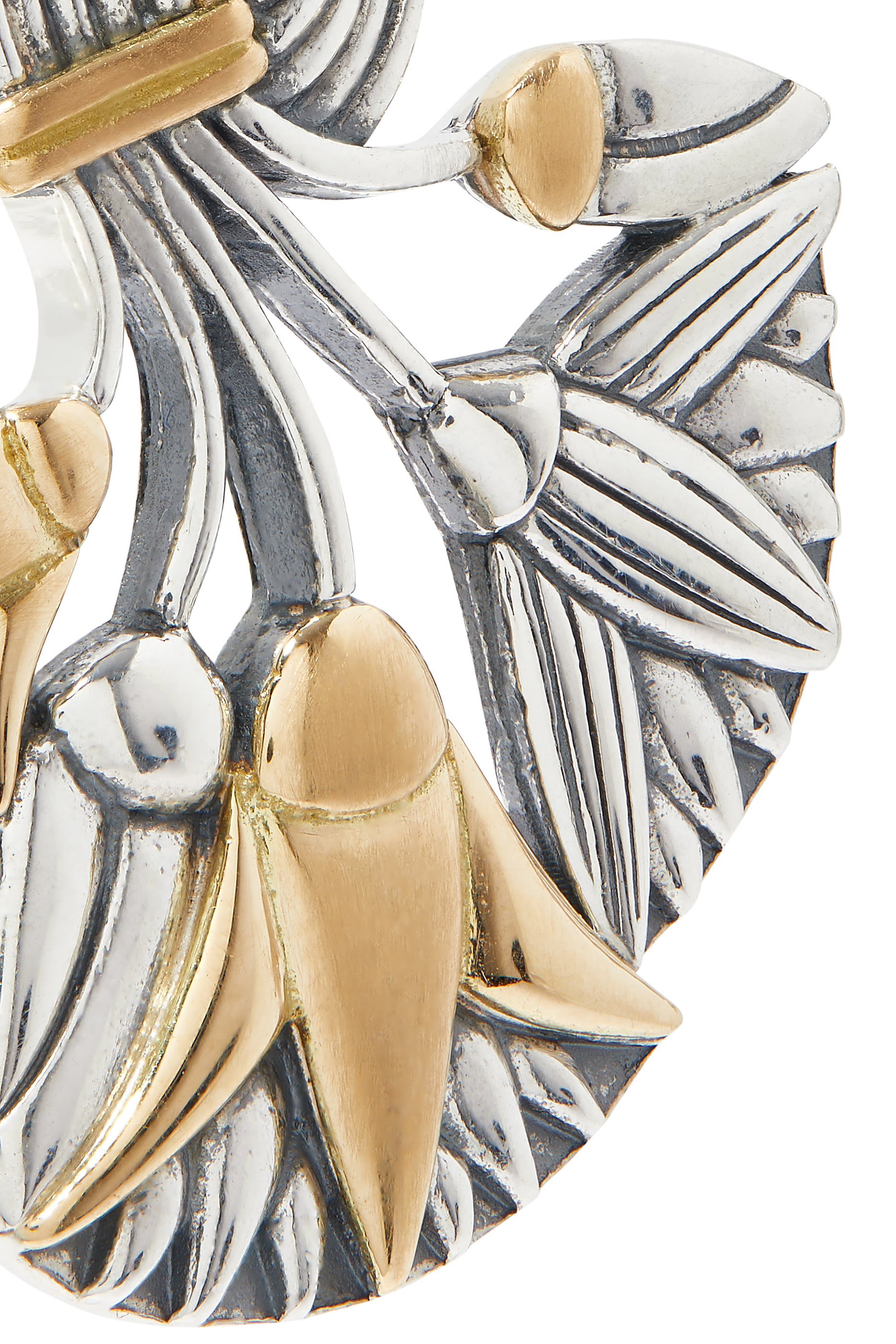 Lotus Bouquet Statement Earrings, Sterling Silver  18K Yellow Gold