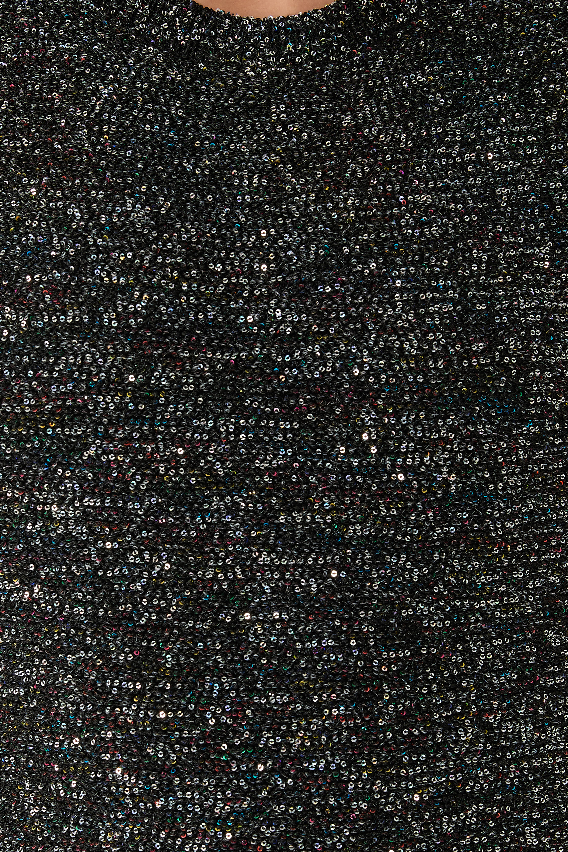 Sequin Padded-Shoulder Dress