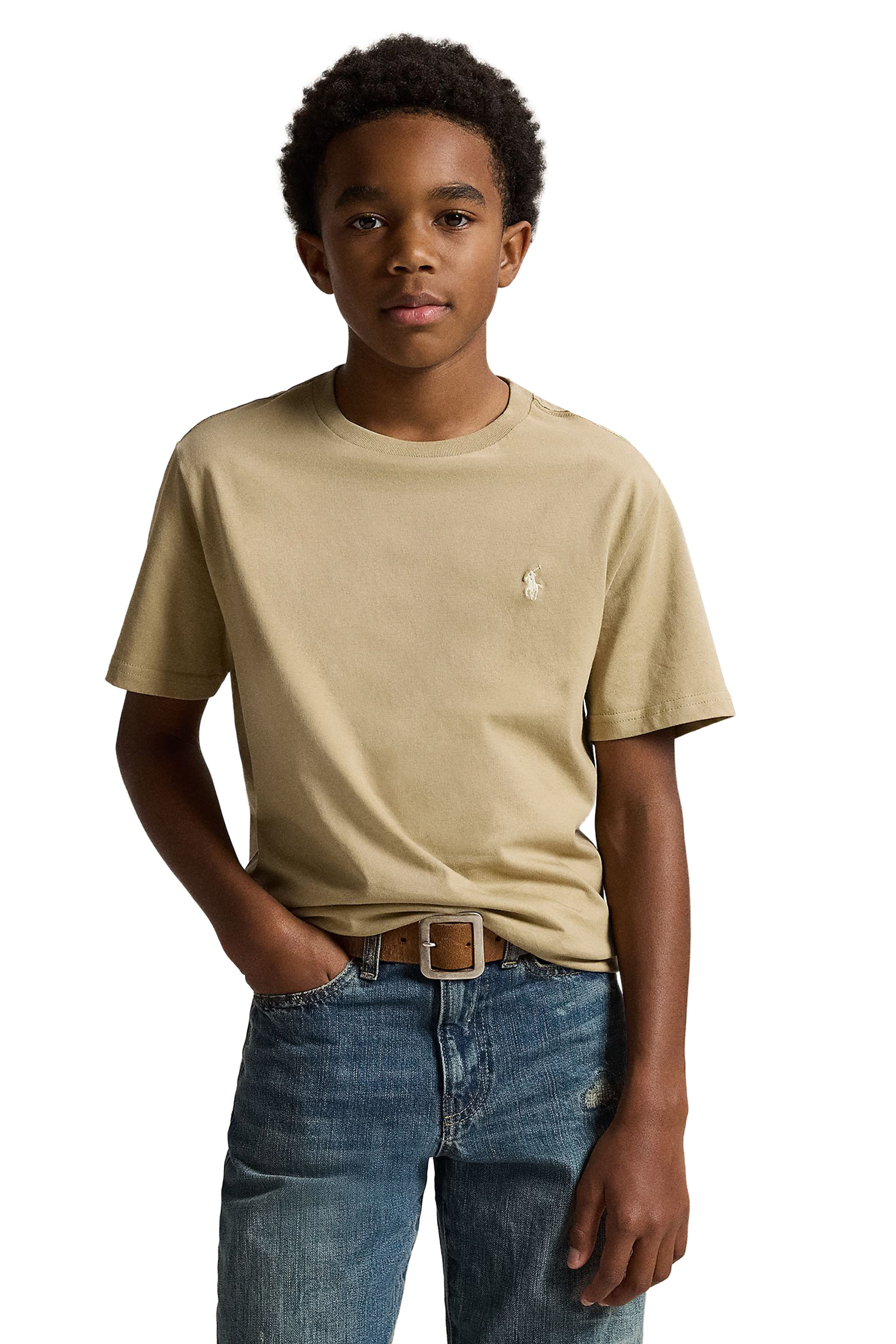 Kids Cotton Jersey Crewneck T-Shirt 