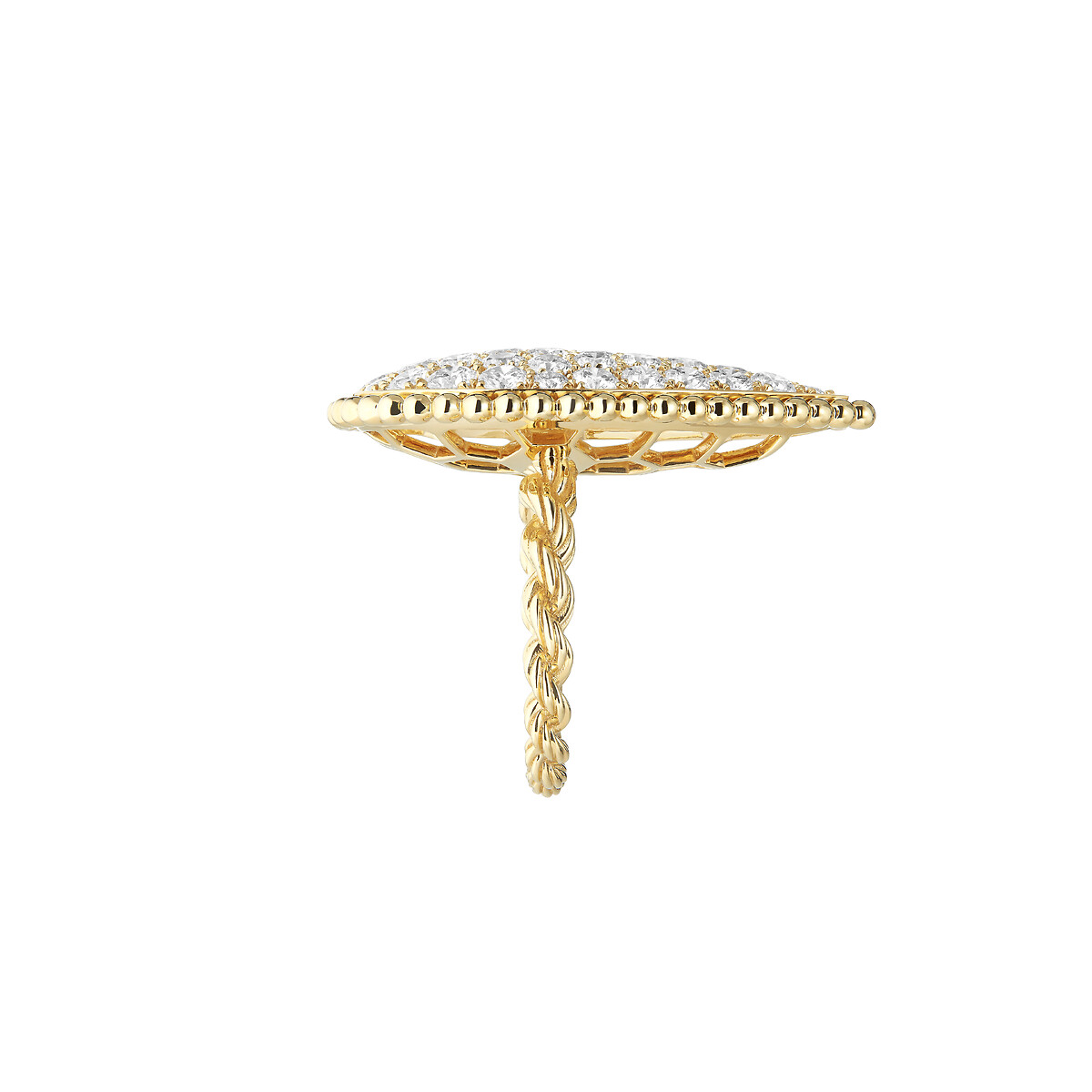 Serpent Boh&egrave;me XL Motif Ring, 18k Yellow Gold  Diamonds