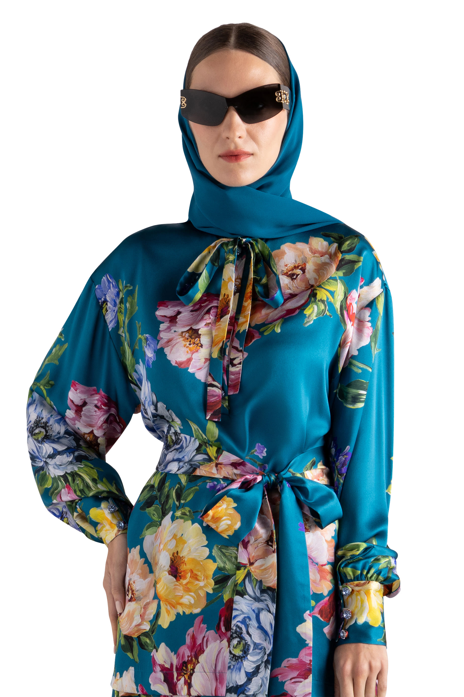 Peony-Print Shirt