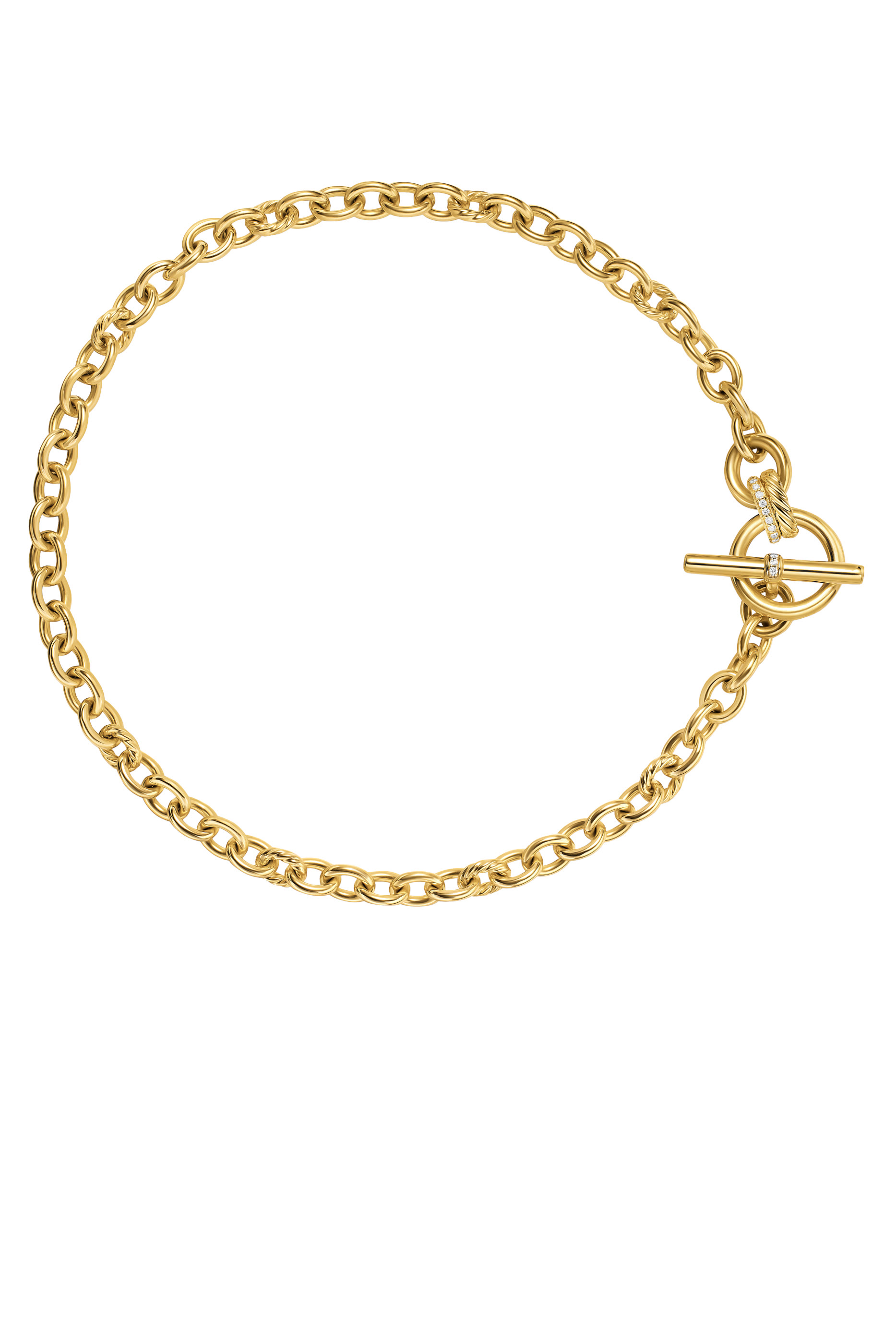 DY Mercer&reg; Toggle Chain Necklace, 18K Yellow Gold  Diamonds