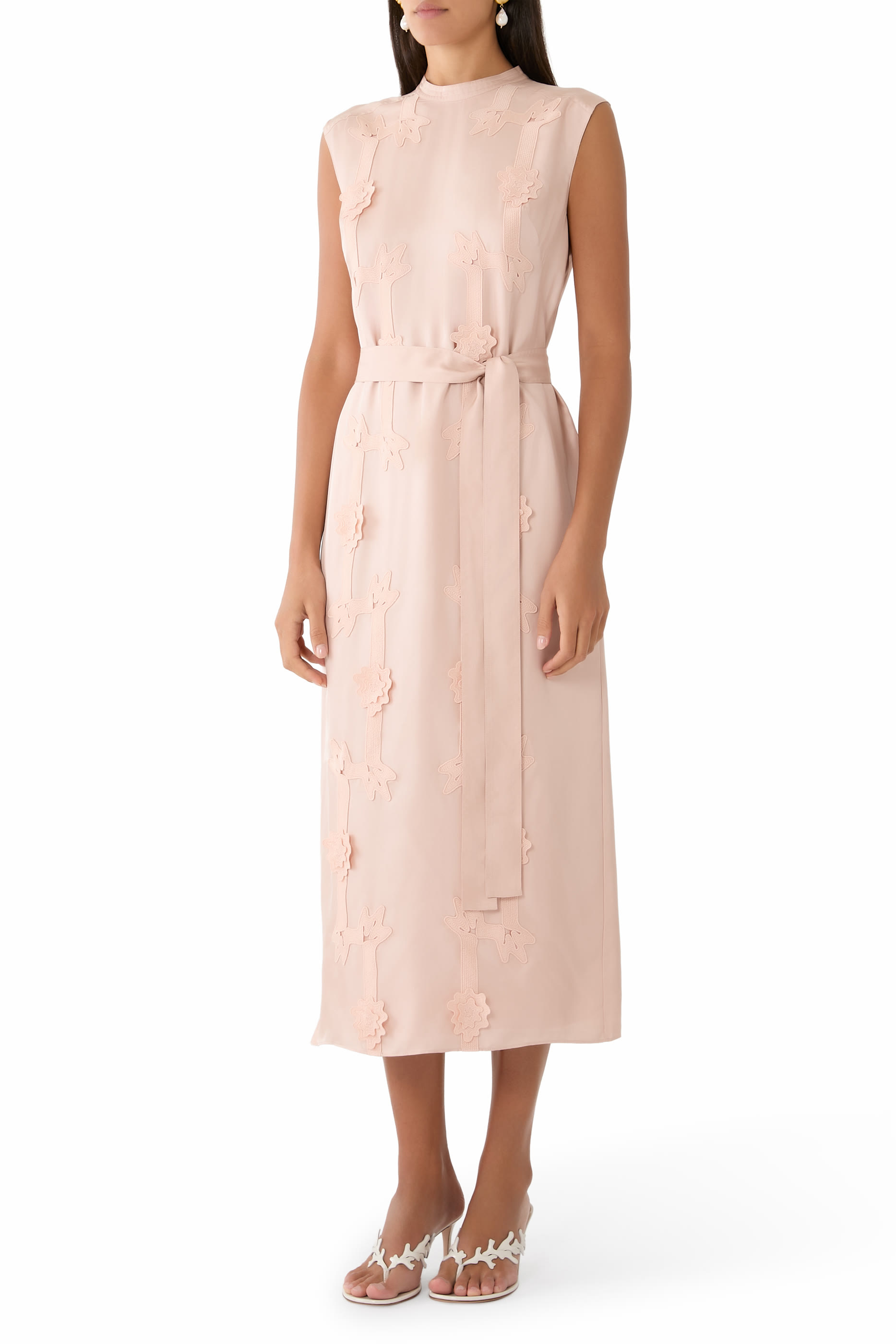  Ribbon Trim Sheath Dress