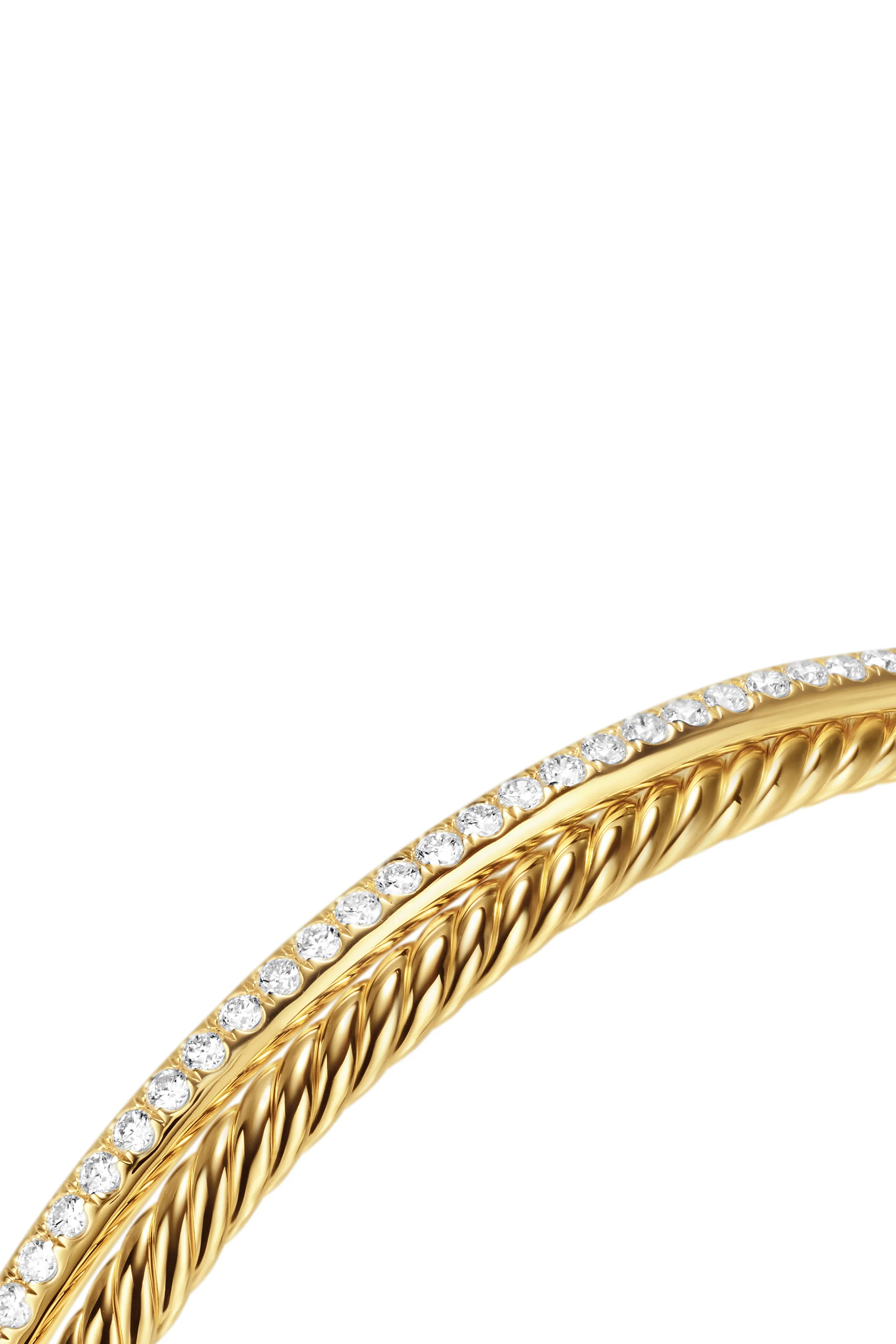 Crossover Two Row Bracelet, 18k Yellow Gold  Diamonds