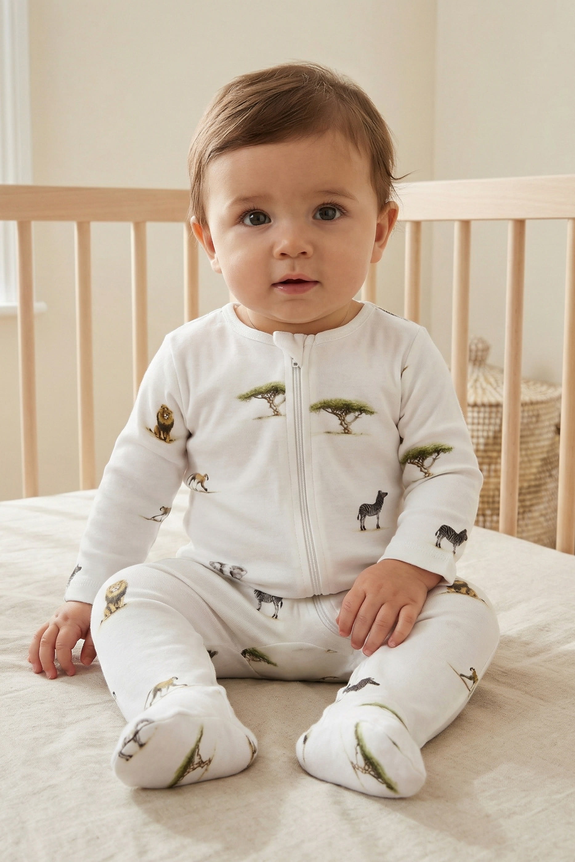 Kids  Safari Print Sleepsuit 