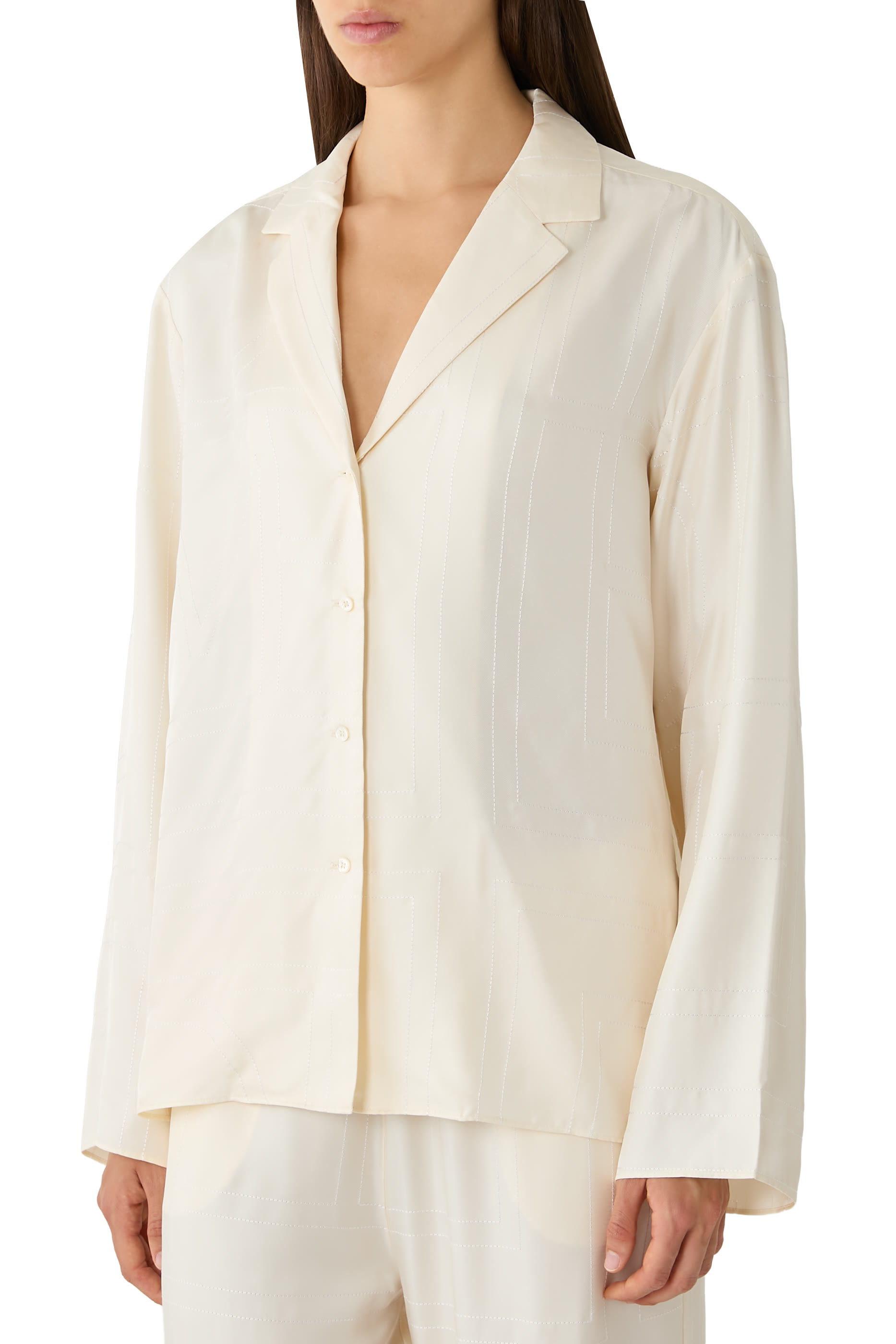 Monogram Silk Pajama Top