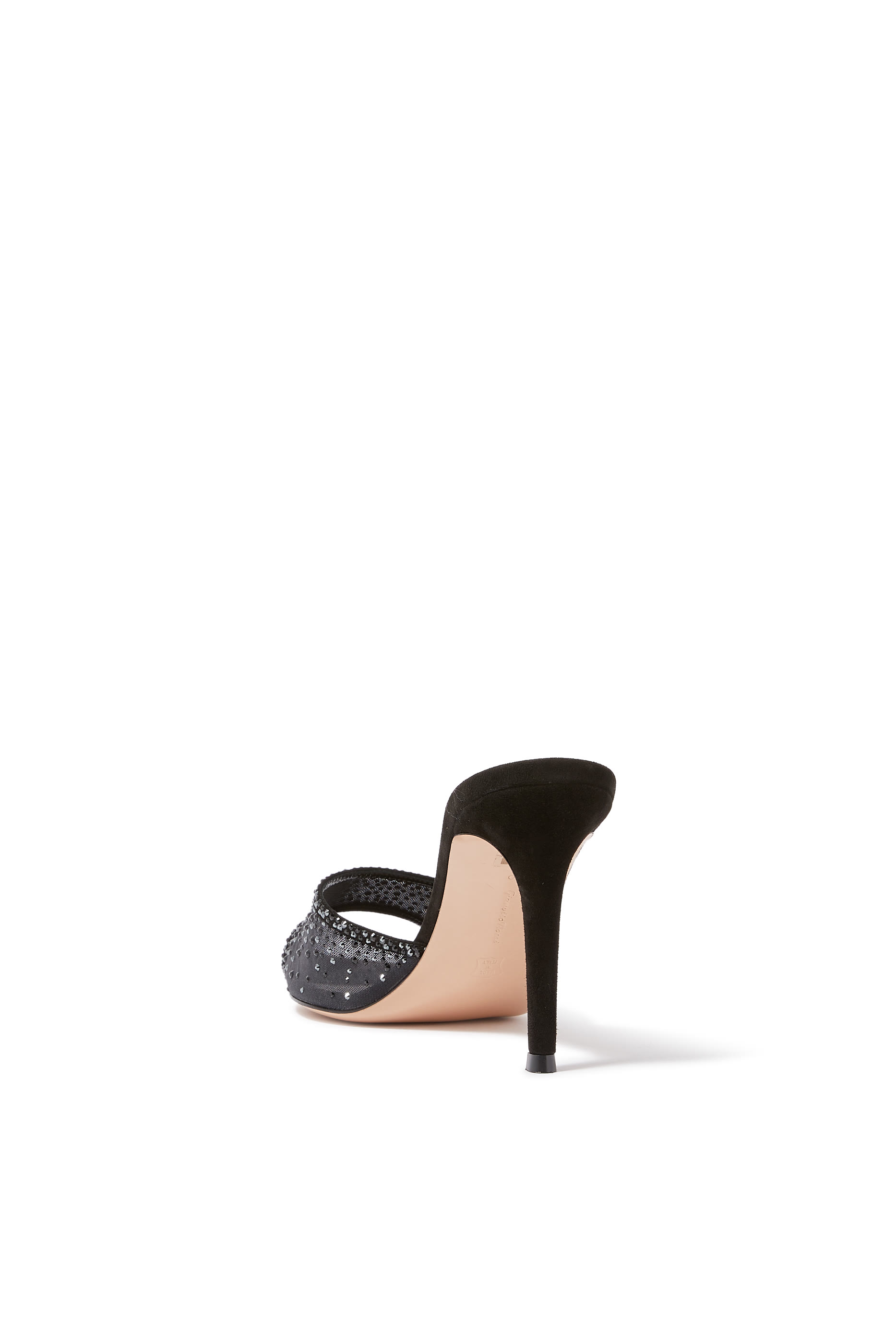 Rania 85 Embellished Mules in Suede and Organza 