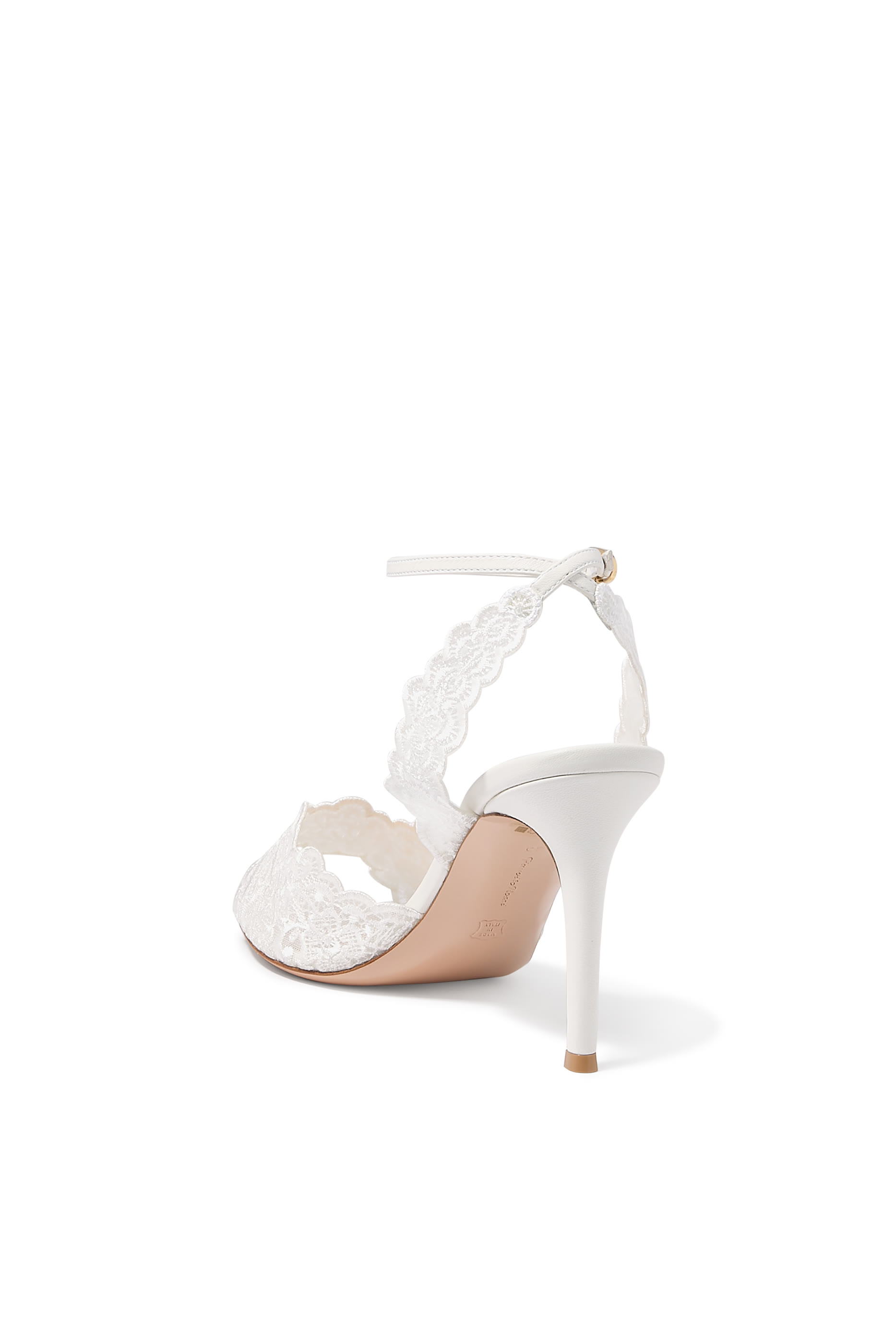 Yvonne 85 Sandals in Lace and Leather