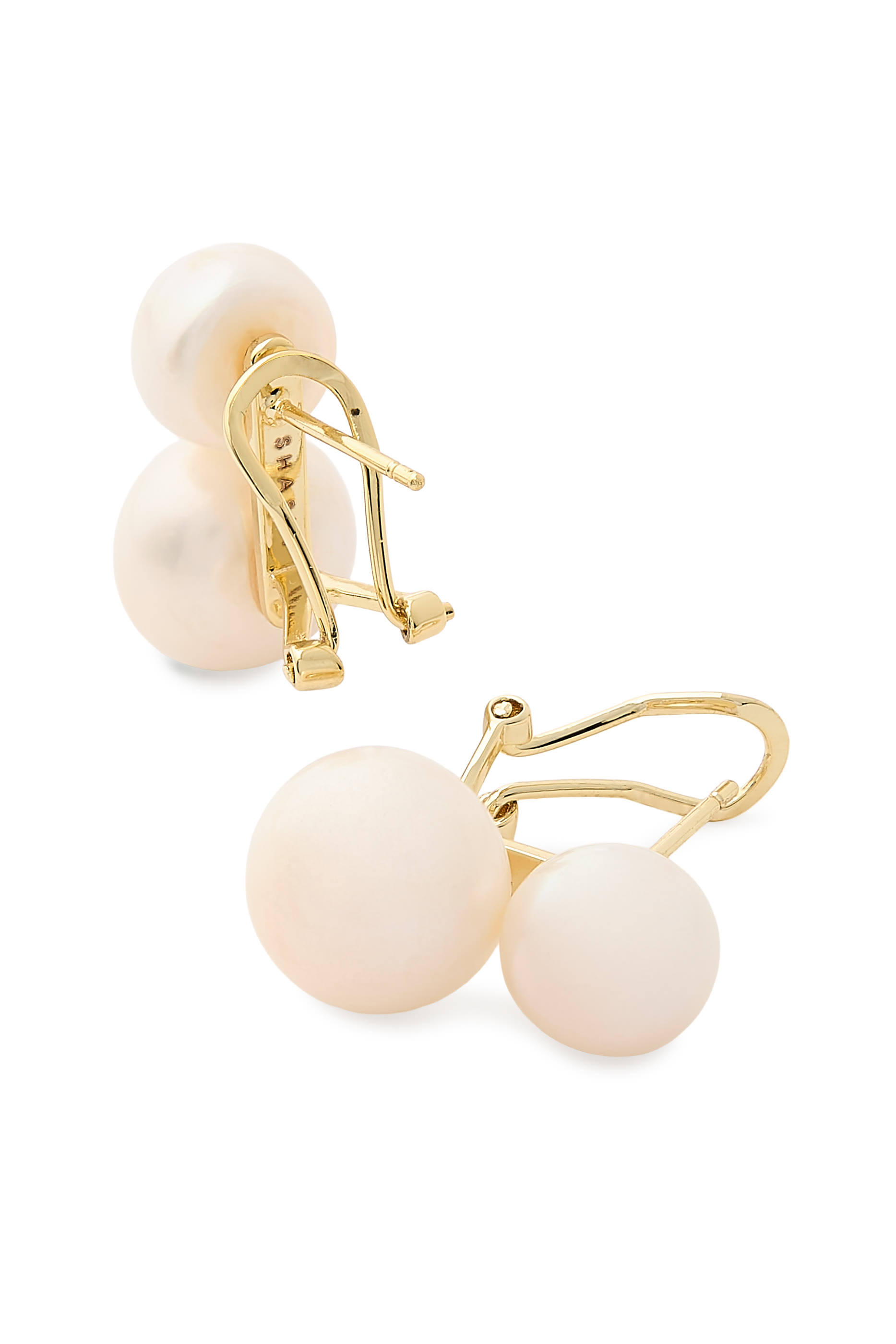  Bianca Pearl Earrings, 14ct Vermeil on Sterling Silver  Freshwater Pearl