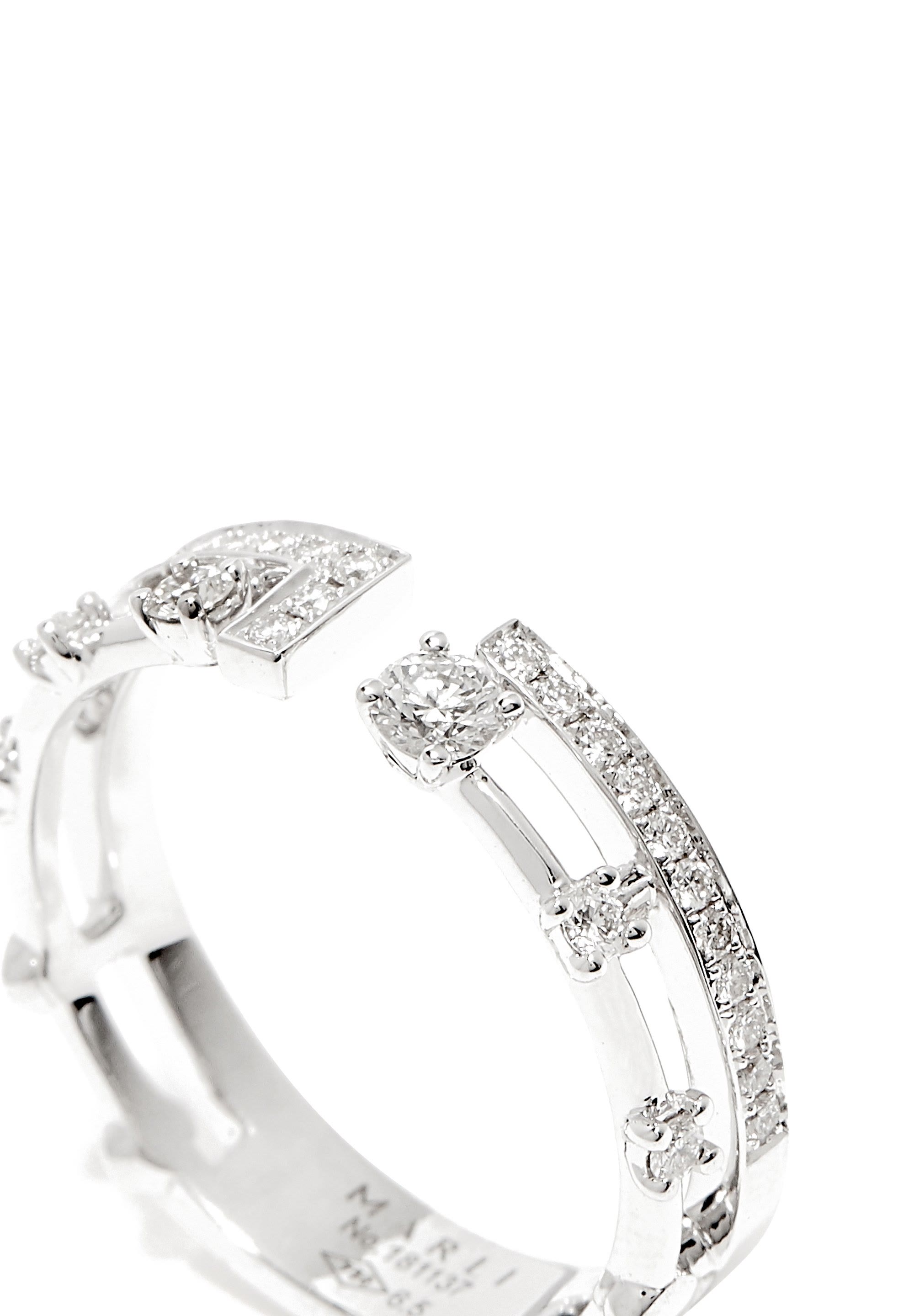 Avenues Index Ring, 18k Yellow Gold  Diamonds