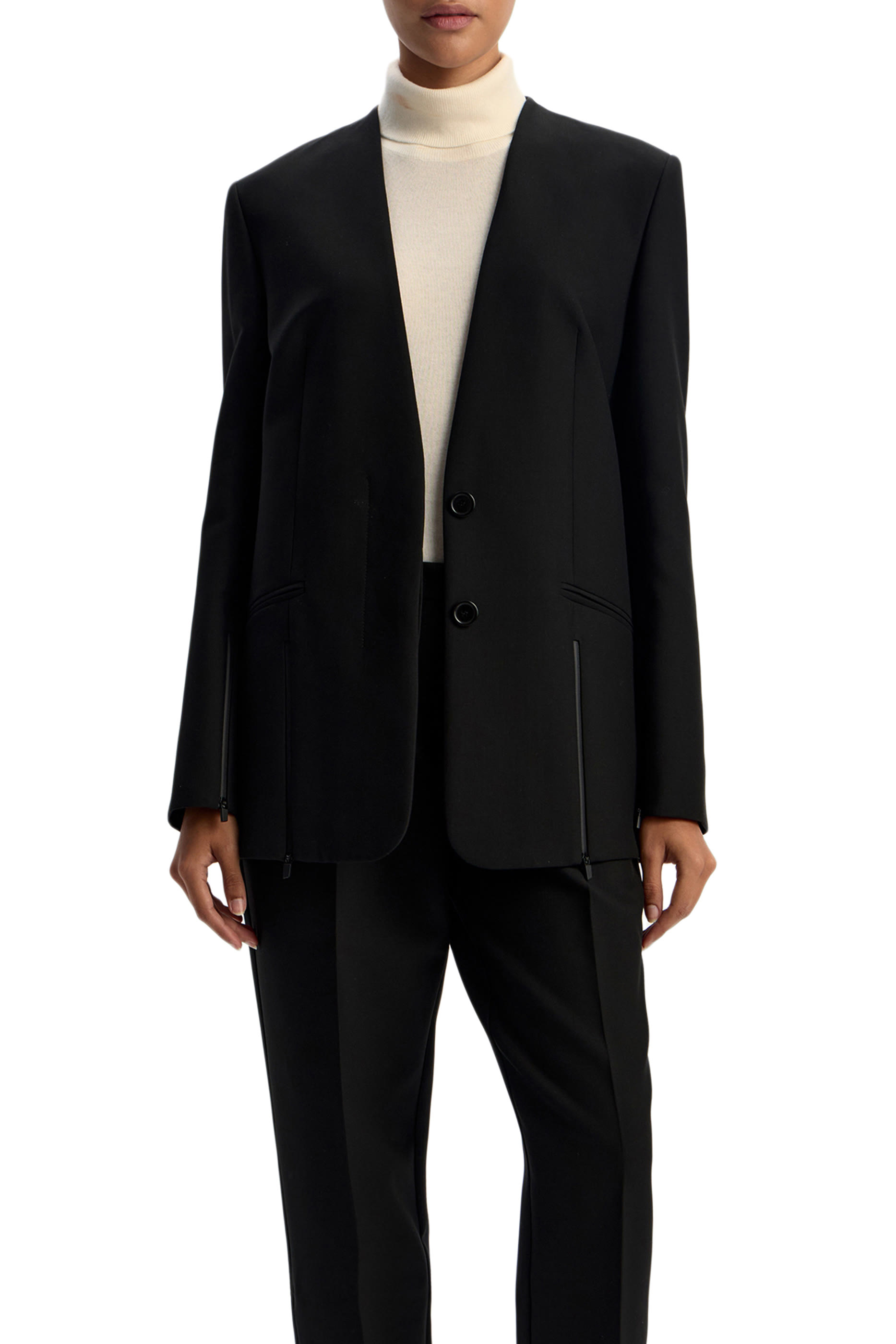  Zip-Detail Blazer