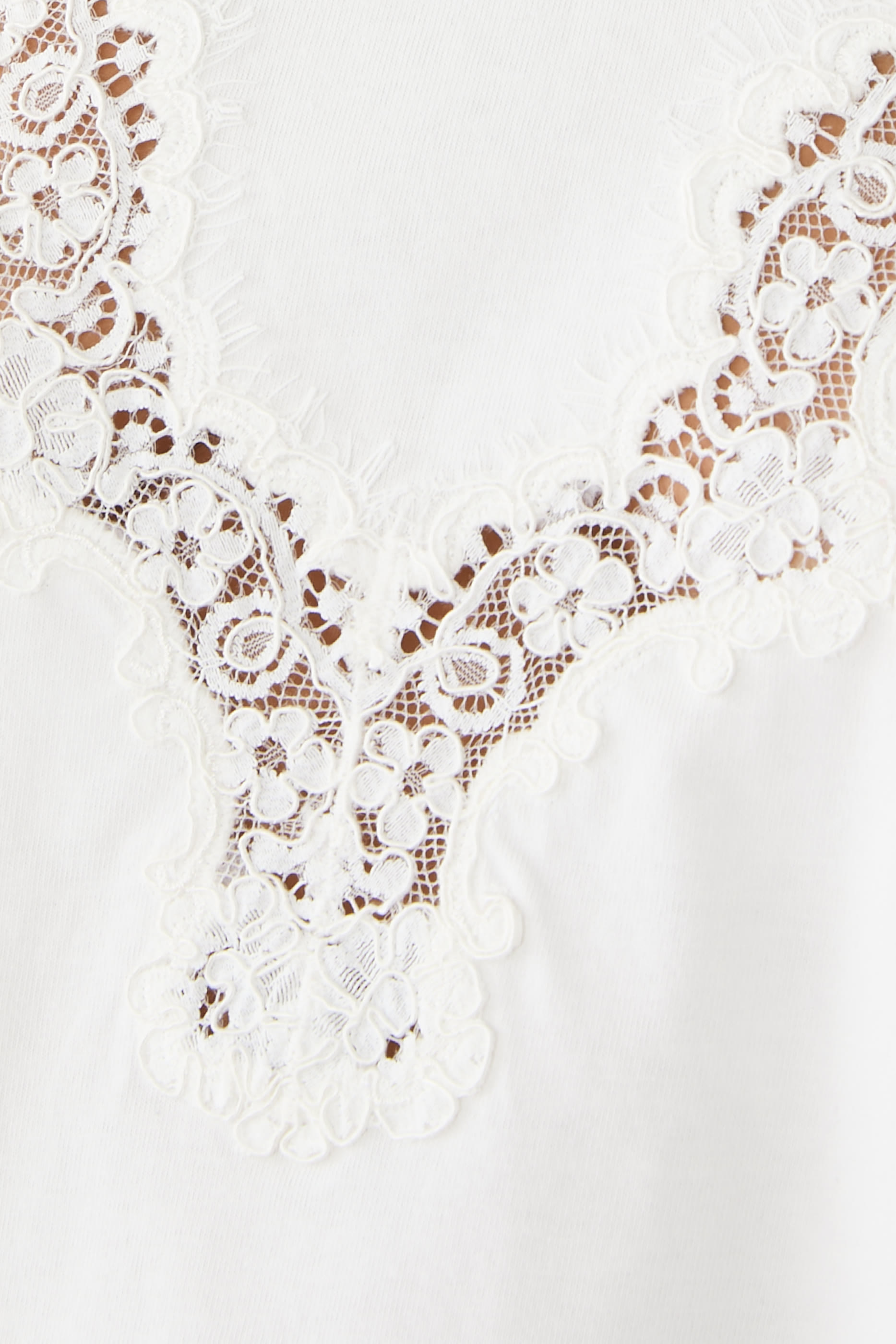 Lace-Trimmed T-Shirt