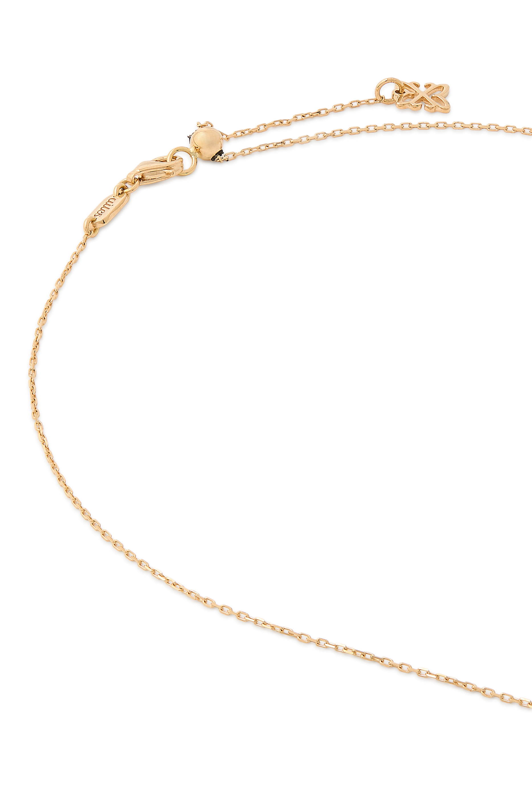 Coffee Mini Necklace, 18k Yellow Gold with Enamel  Diamonds