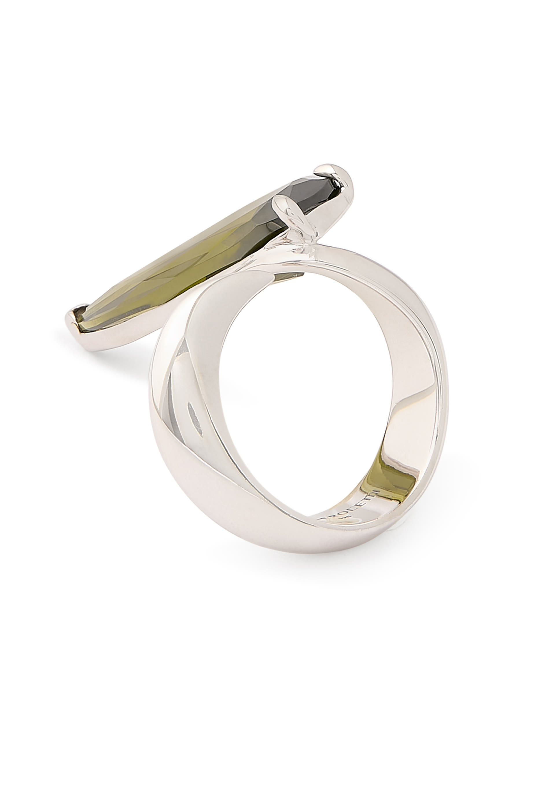 Crystal Sharp Alien Ring, 925 Sterling Silver  Crystal