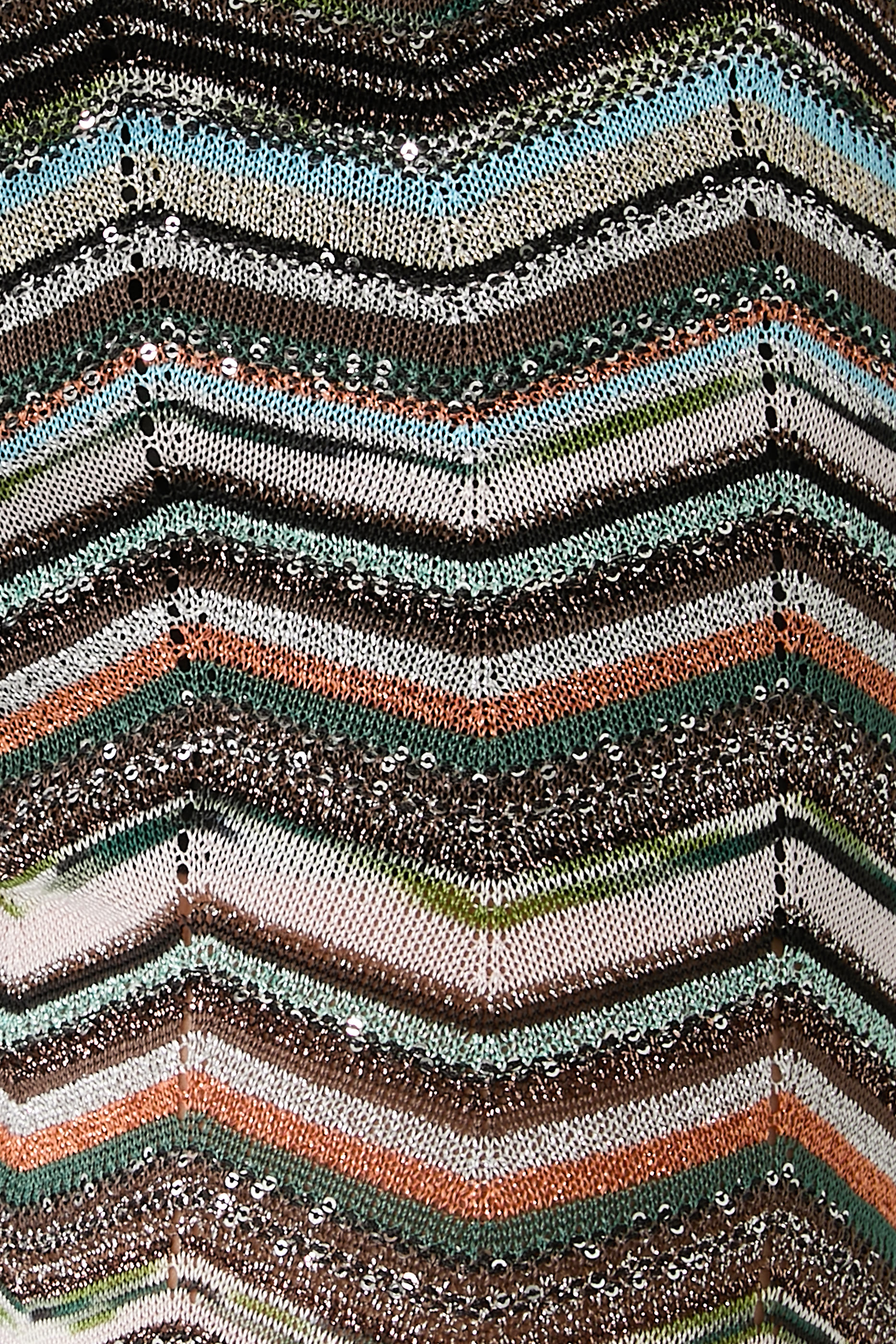 Chevron Sequined Flared Pants