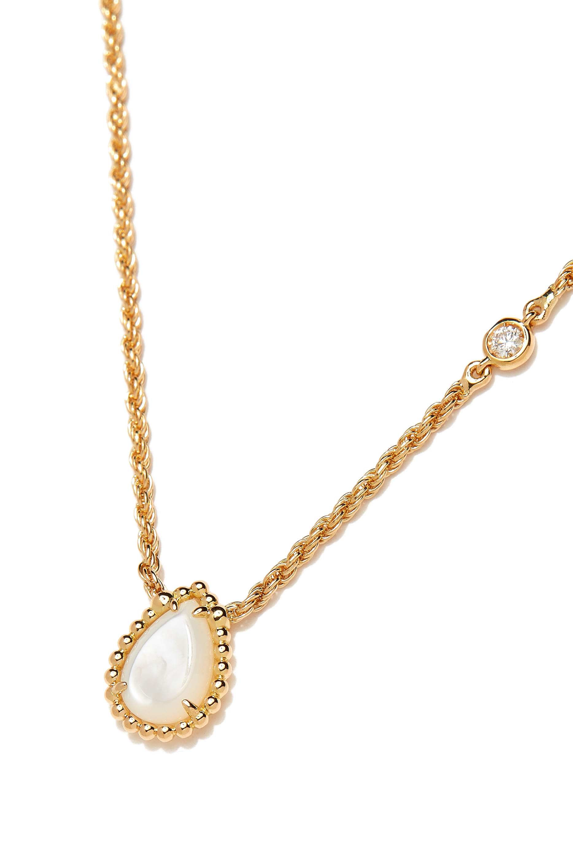 Serpent Boh&egrave;me XS Pendant Necklace, 18K Yellow Gold  Mother of Pearl