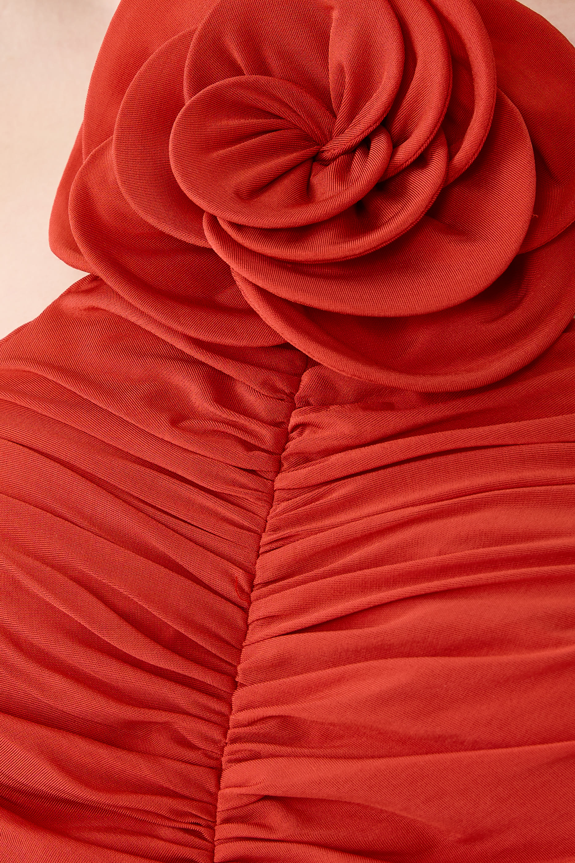 Ruched Halterneck Flower Dress