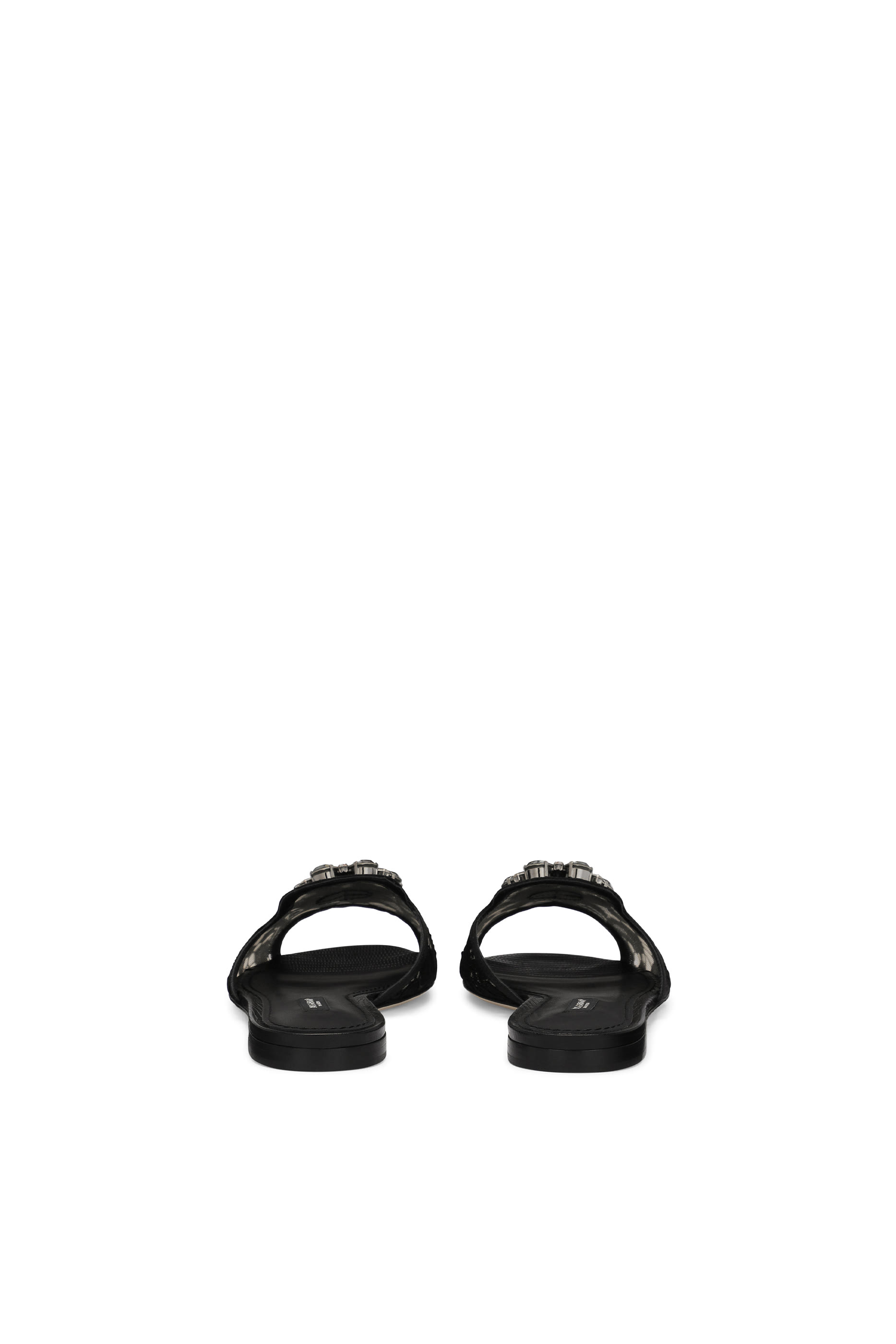Lace Rainbow Slides with Brooch Detailing