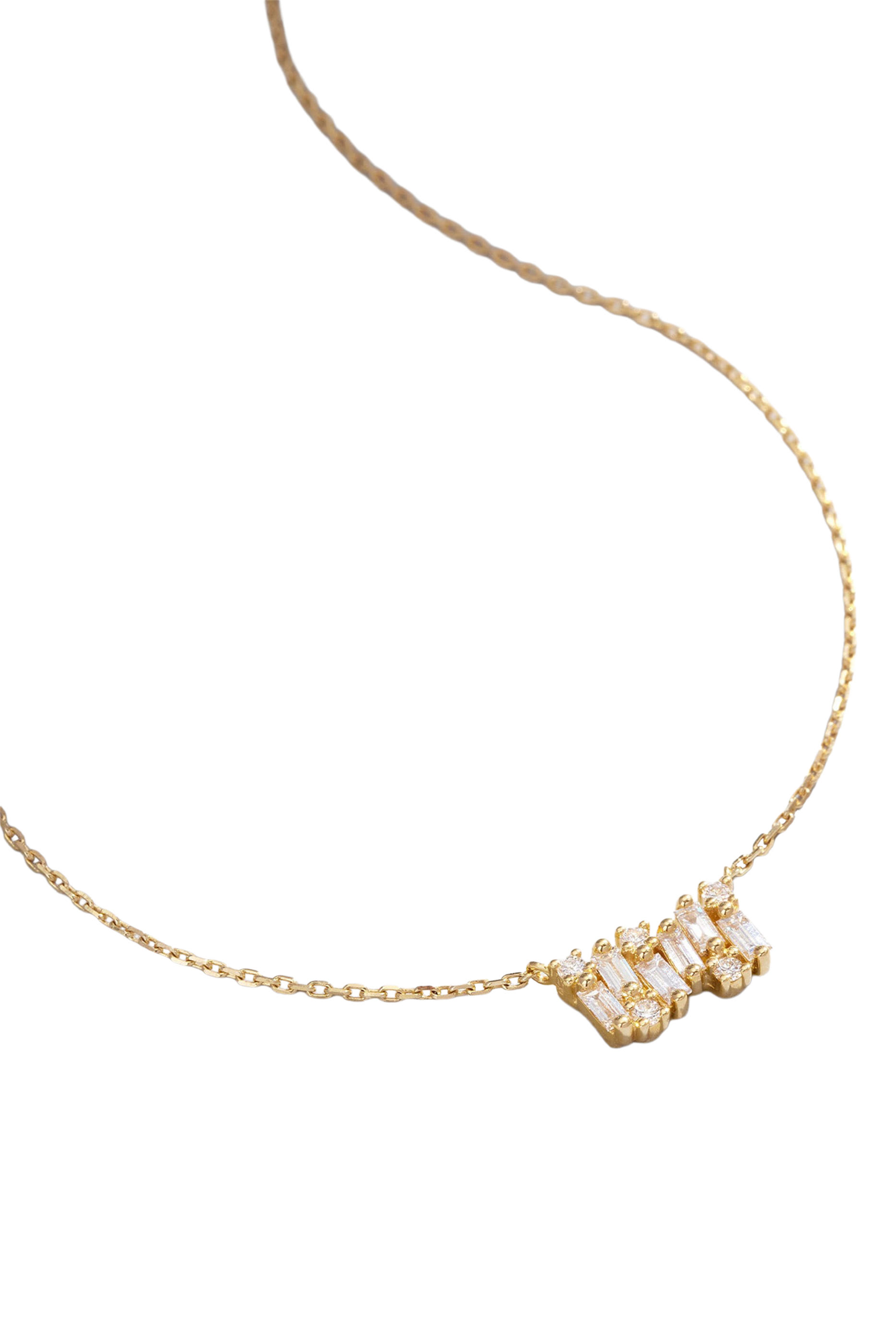 Shimmer Mini Bar Pendant, 18k Yellow Gold  Diamonds