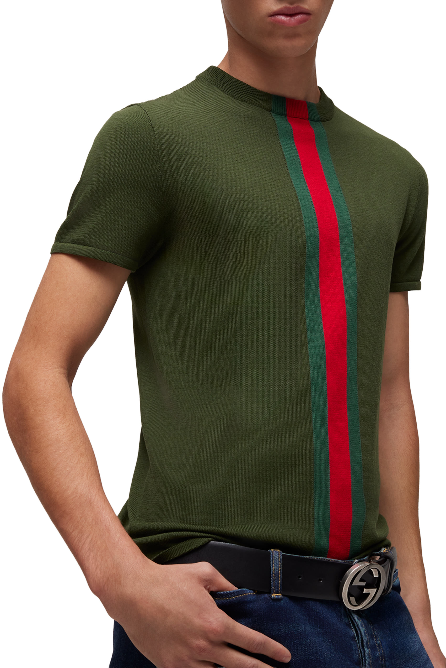 Web Intarsia Knit T-Shirt