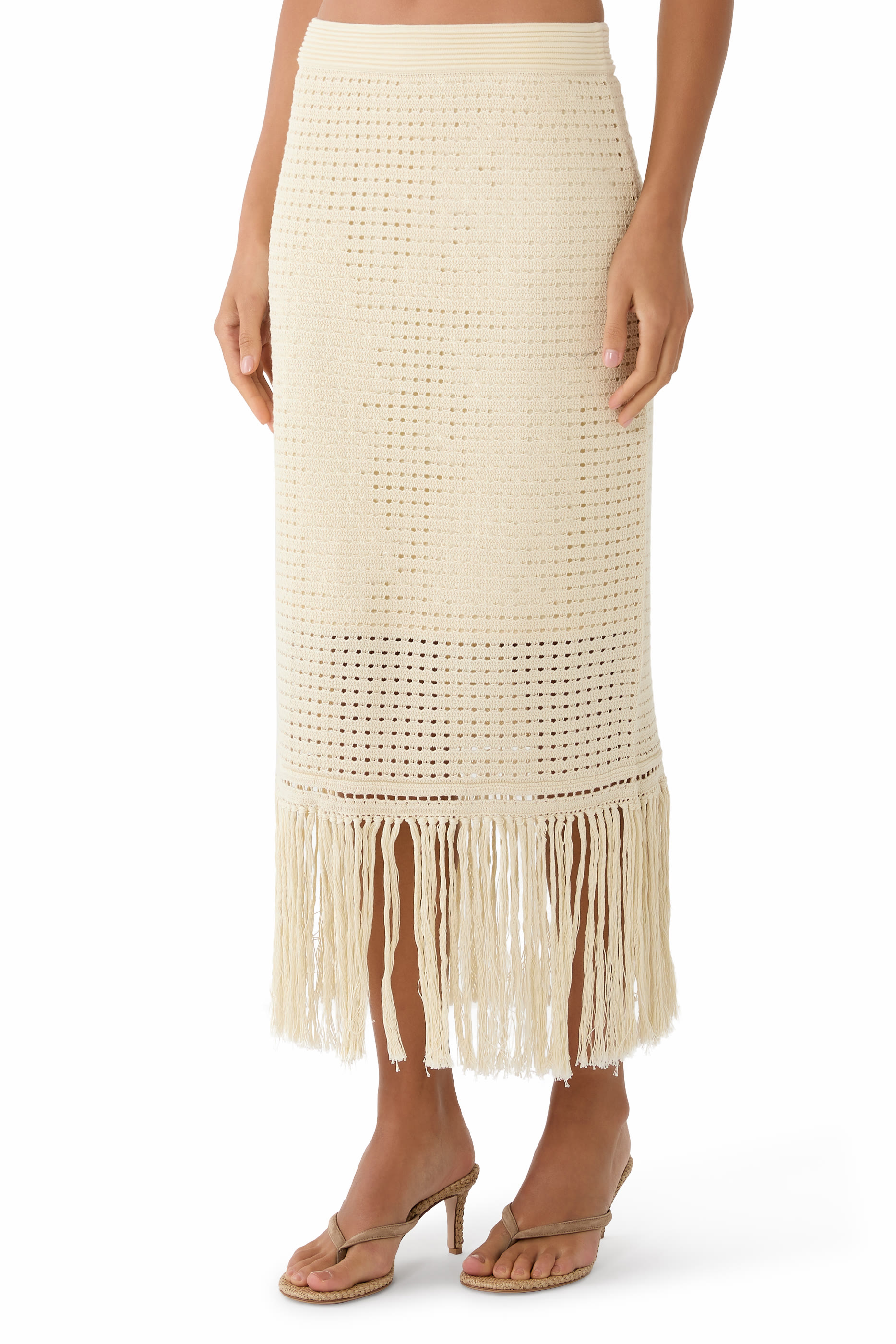  Indra Fringe Midi Skirt