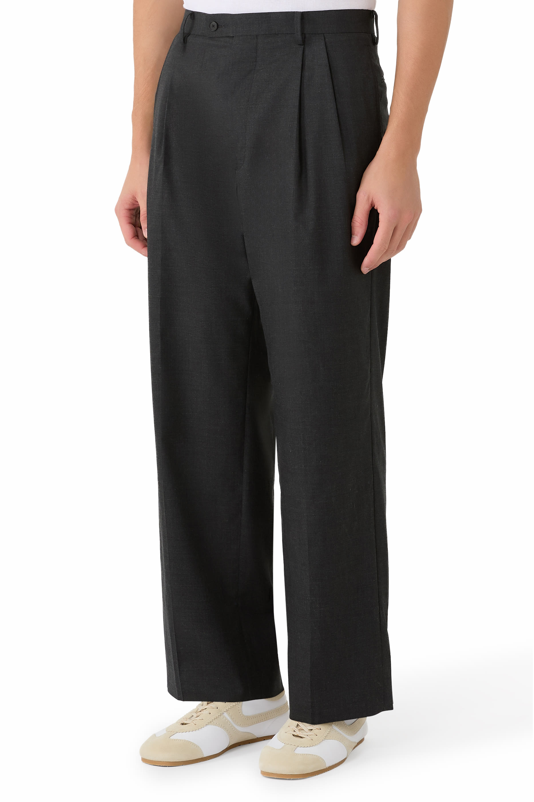 Ultra Fine Tropical Wool Two-Tuck Slacks 