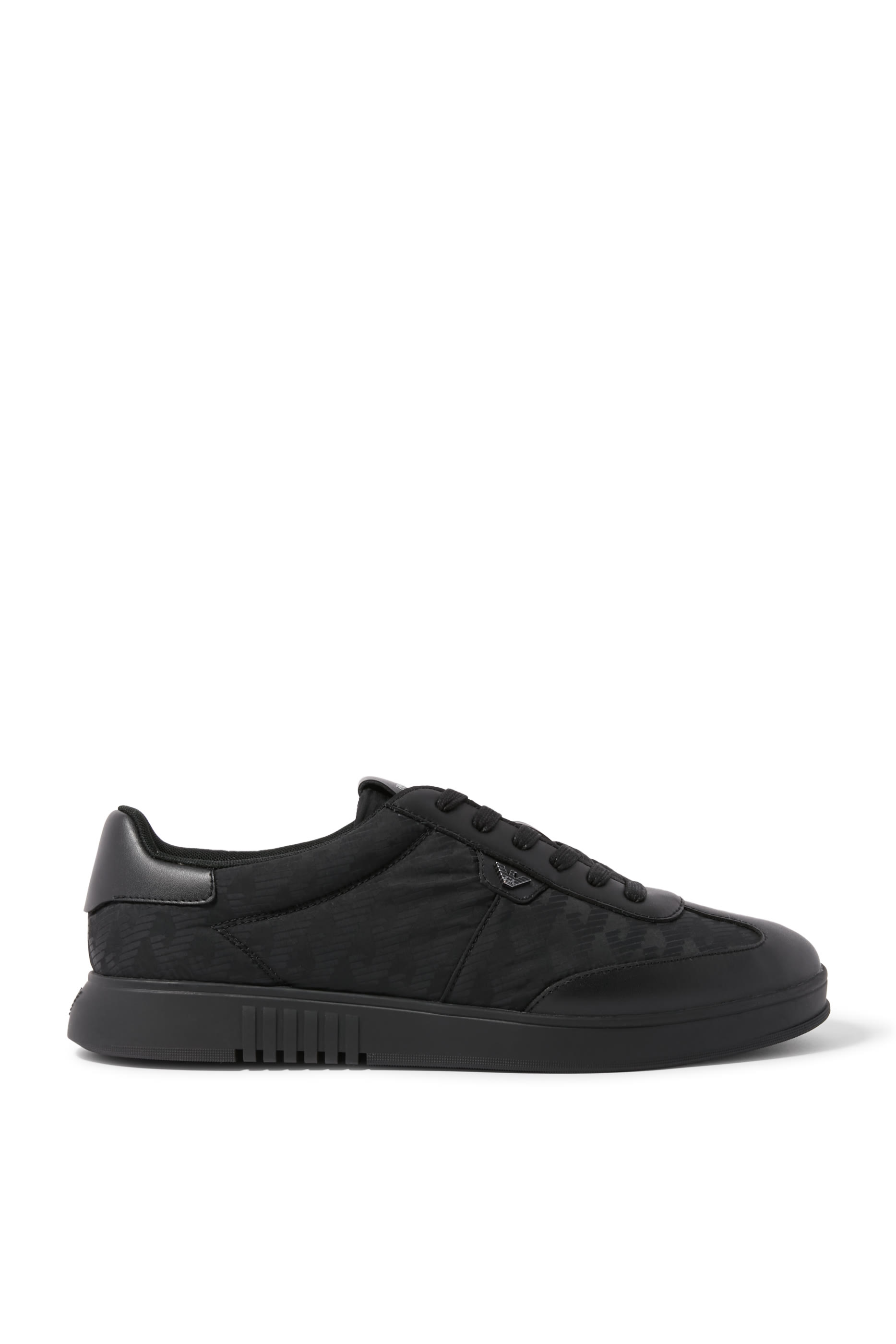 Nylon Sneakers with Leather Details