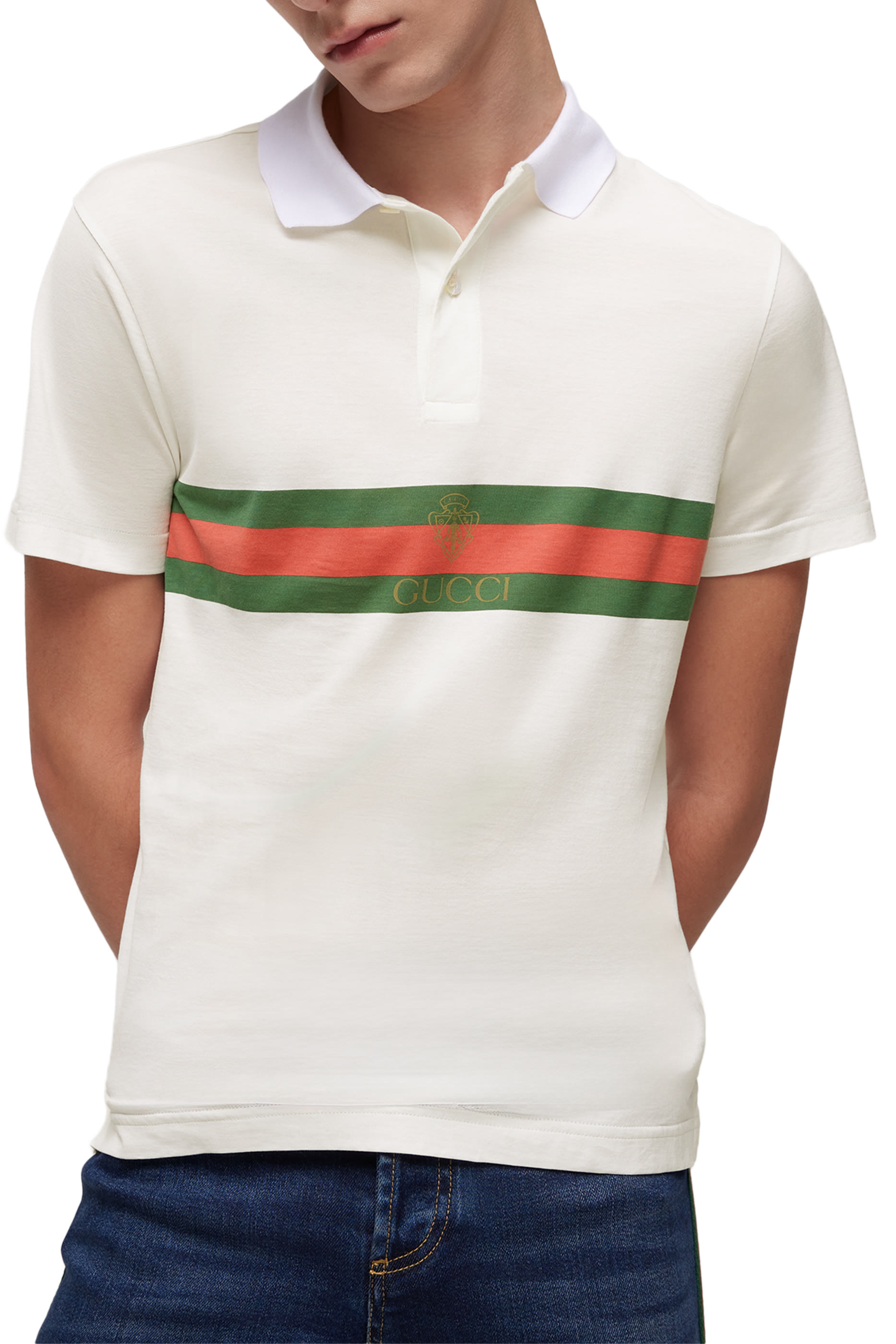 Cotton Jersey Polo Shirt With Web