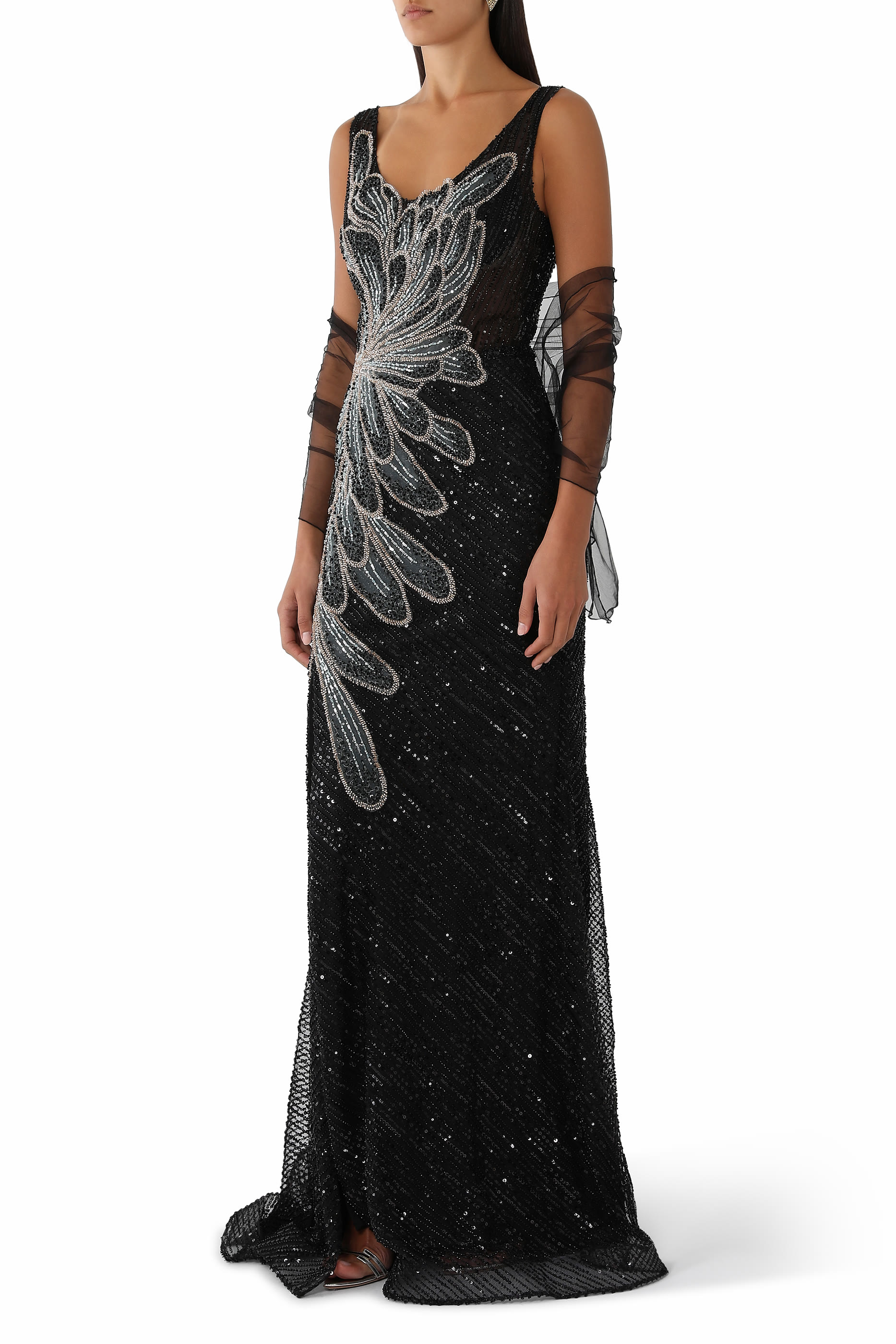Glitter Floral Gown