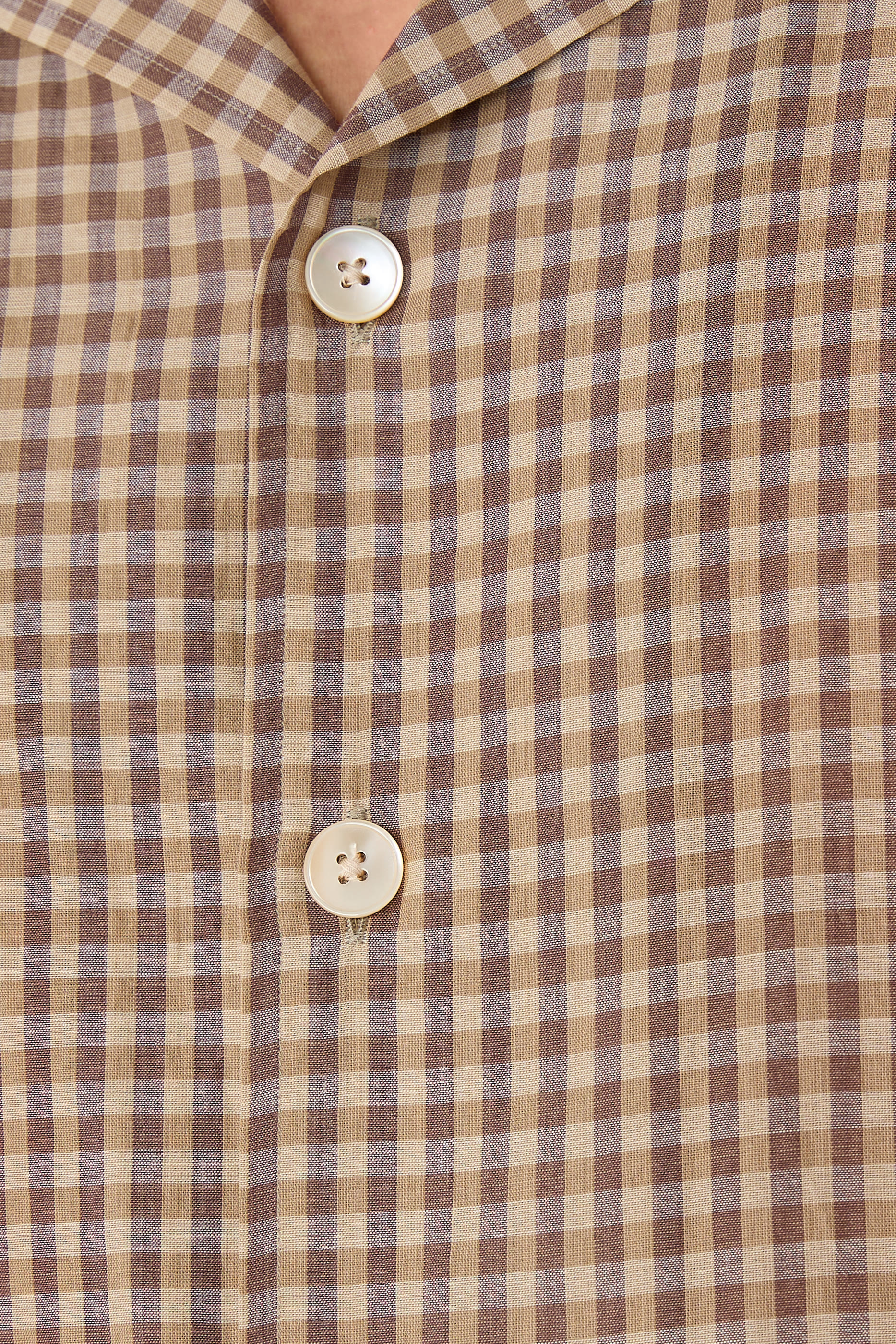 Airy Light Cotton Check Half Sleeved Shirt