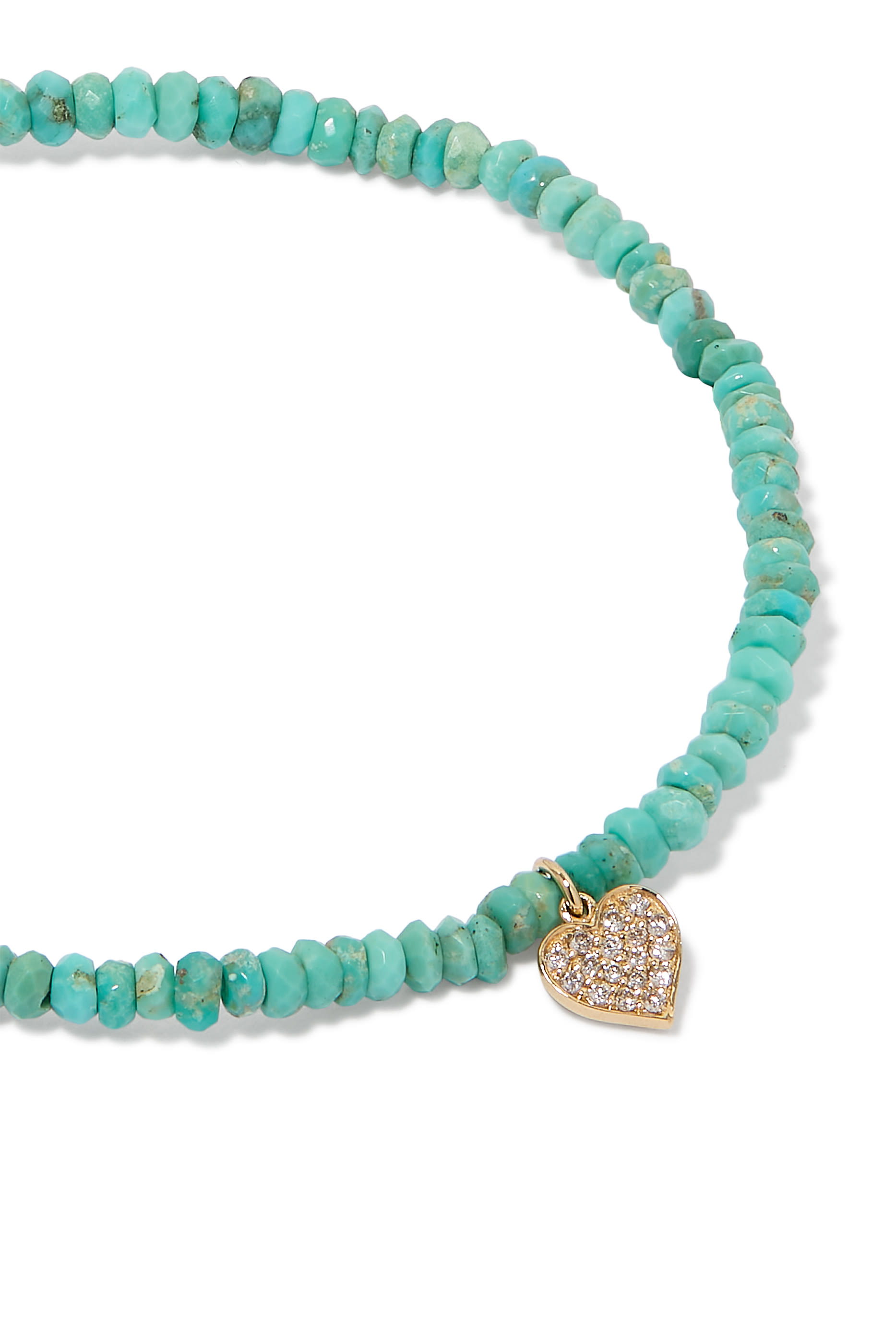 Playing Card Heart Charm Beaded Bracelet, 14k Yellow Gold  Onyx, Diamonds