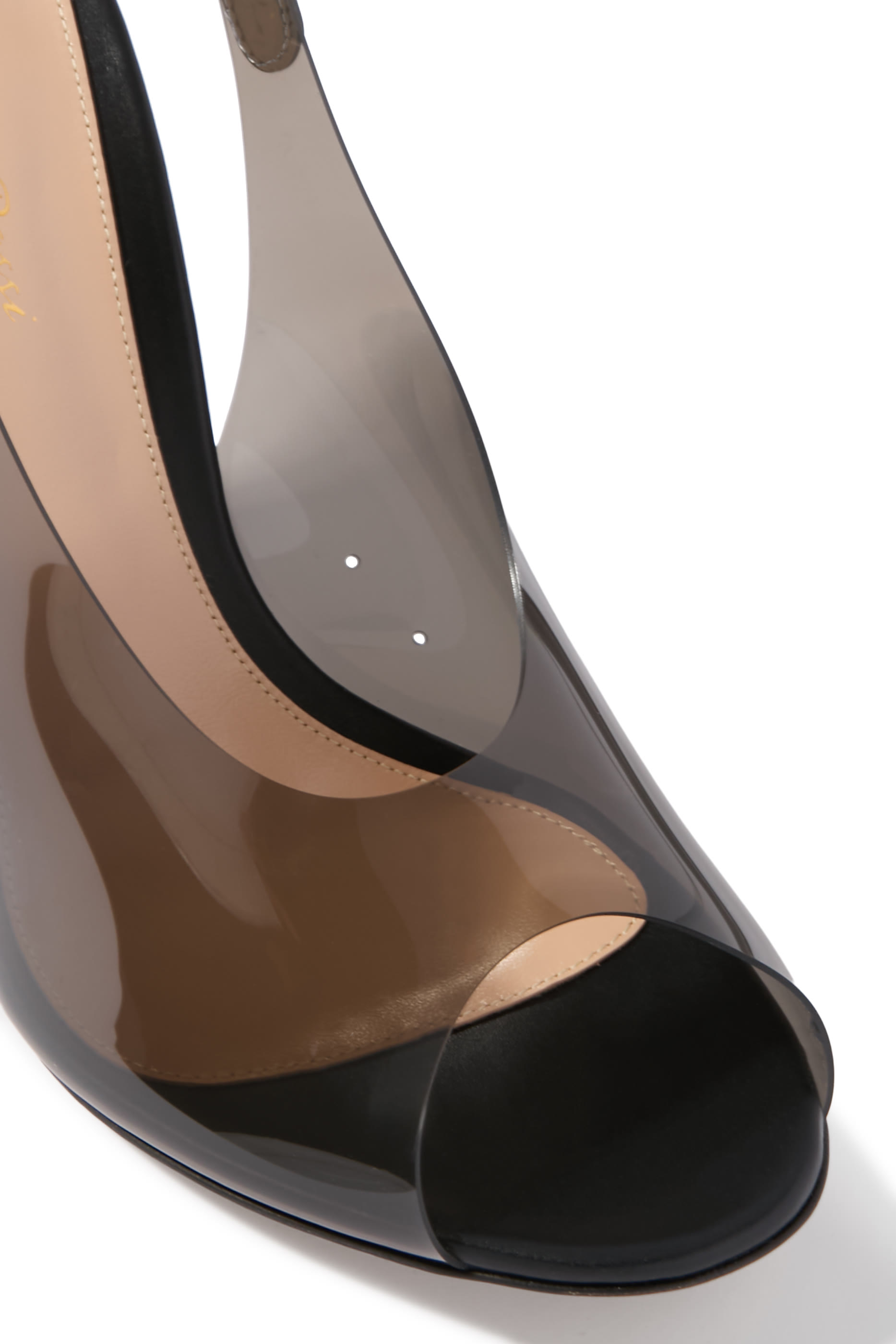 Amelie 95 Slingback Pumps in Plexi and Leather