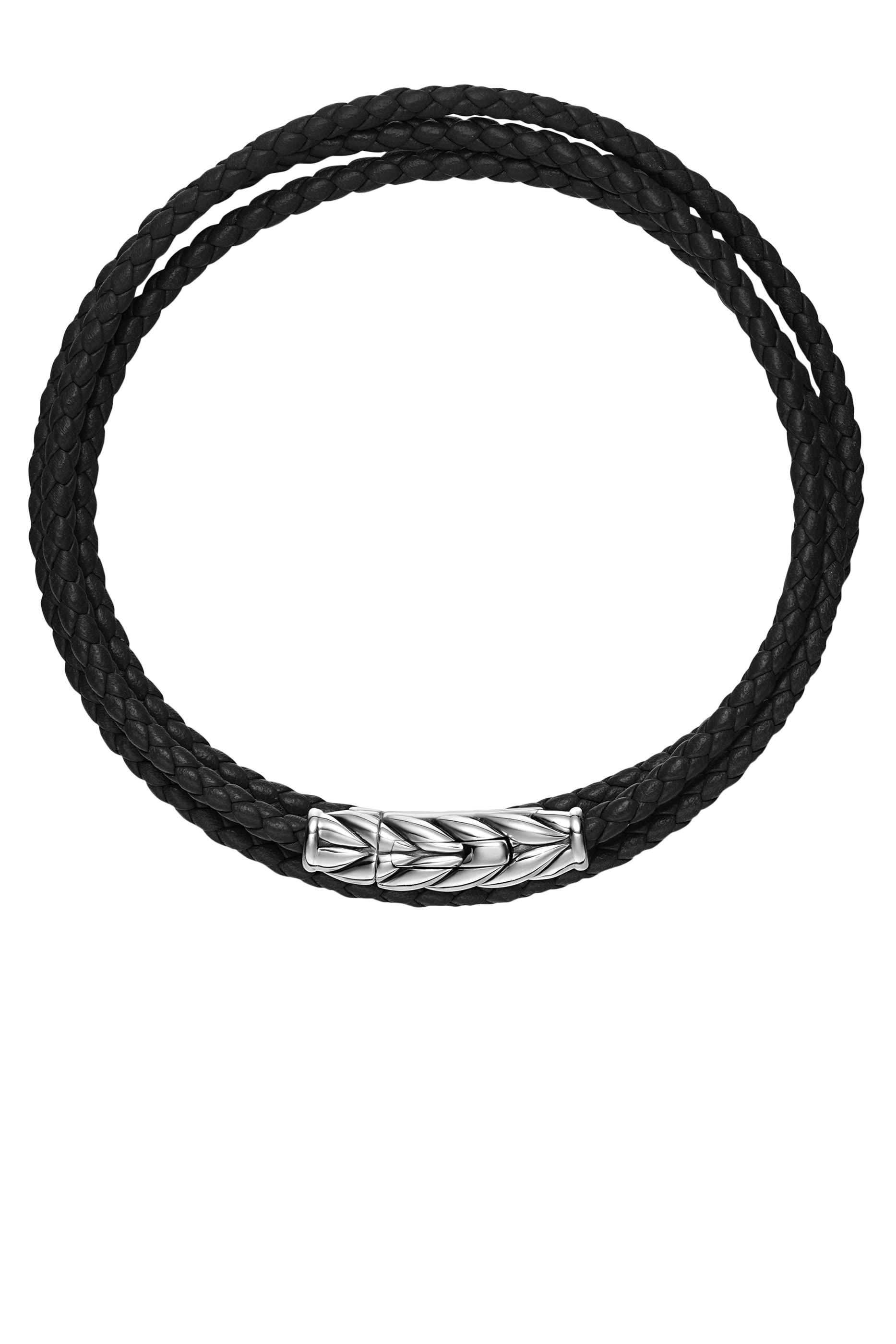 Chevron Triple Wrap Bracelet, Leather  Sterling Silver