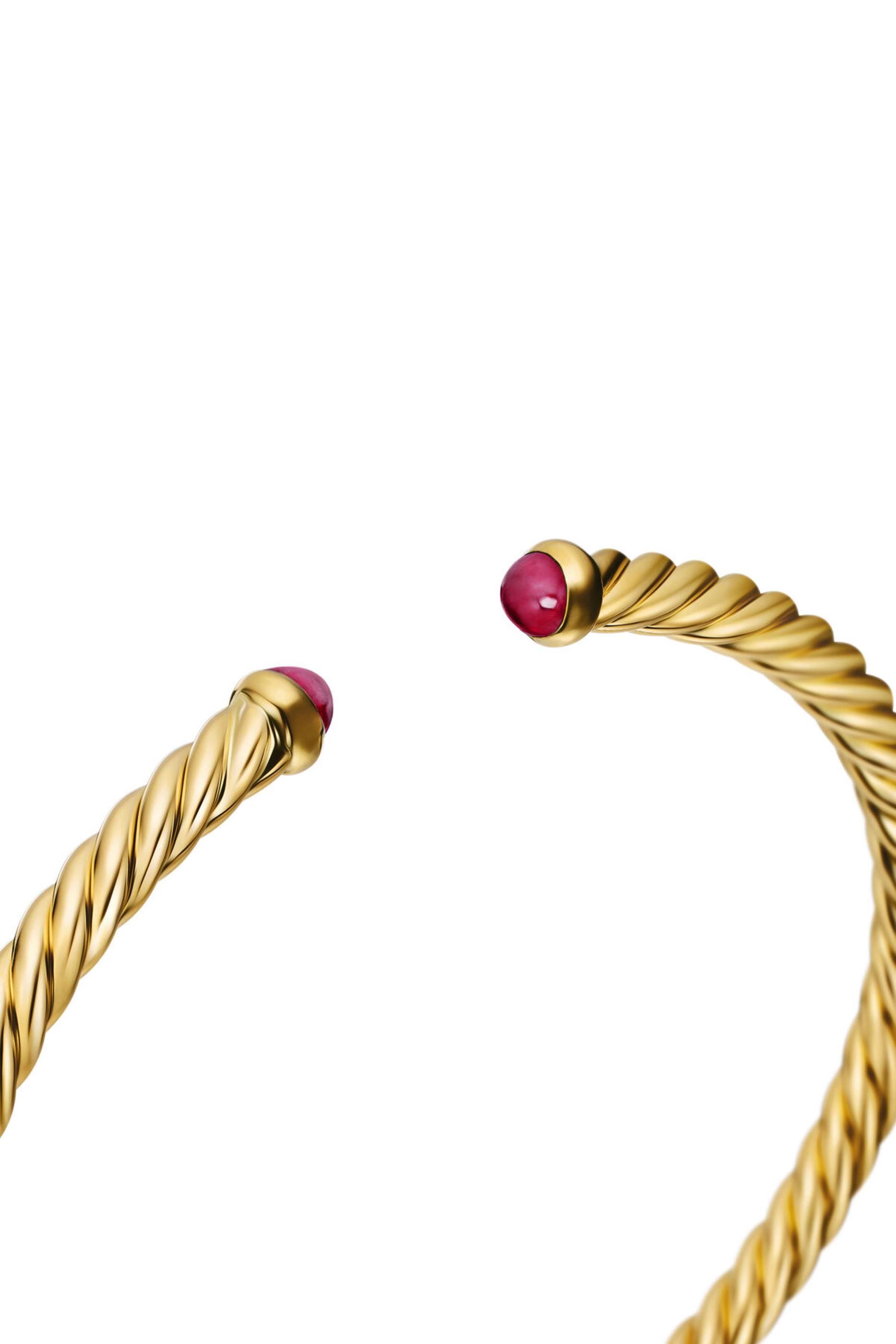 18K Yellow Gold  Rubies Cable Flex Bracelet 