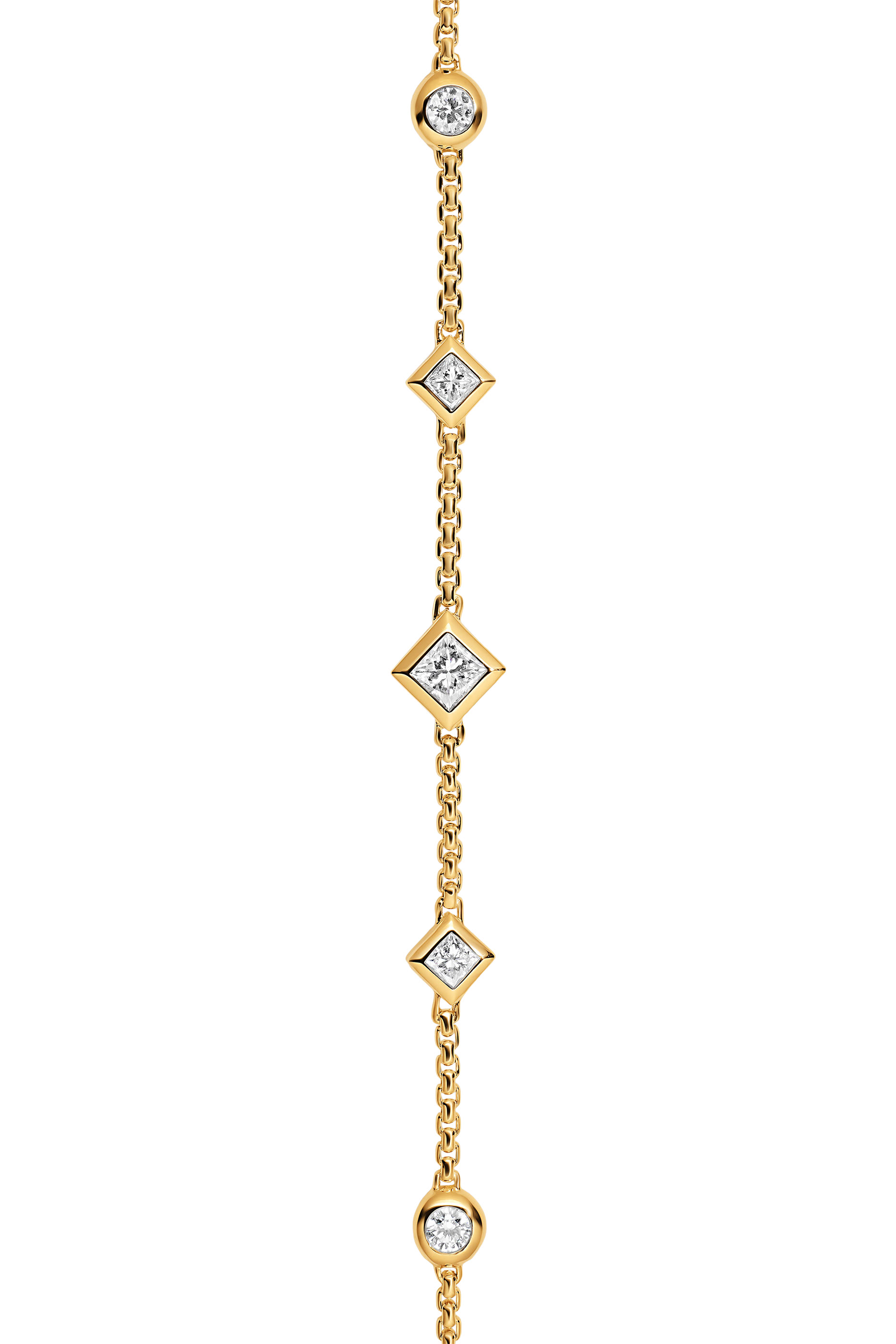 Petite Modern Renaissance&reg; Station Chain Bracelet, 18 Yellow Gold  Diamonds